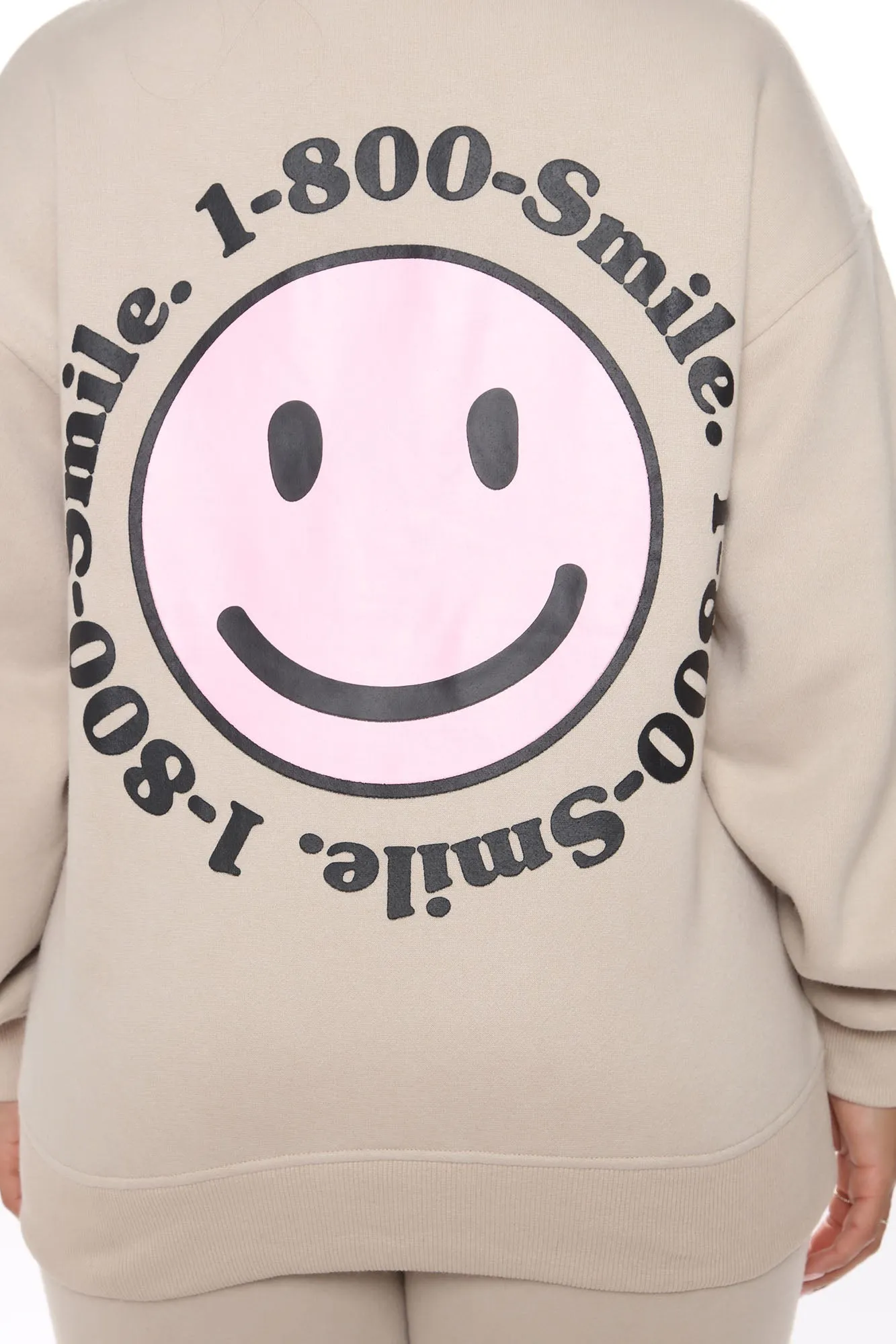 1 800 Smile Happy Face Sweatshirt - Khaki