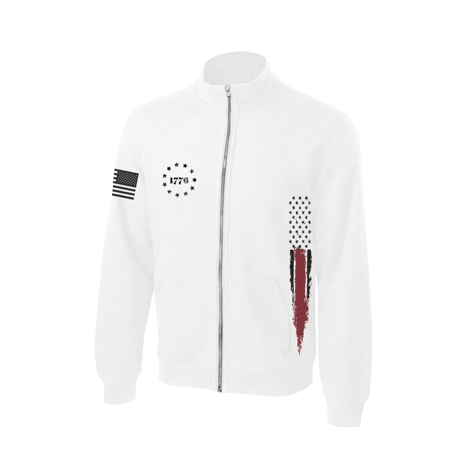 1776 STAR USA FLAG FLEECE GRAPHIC ZIPPER JACKET