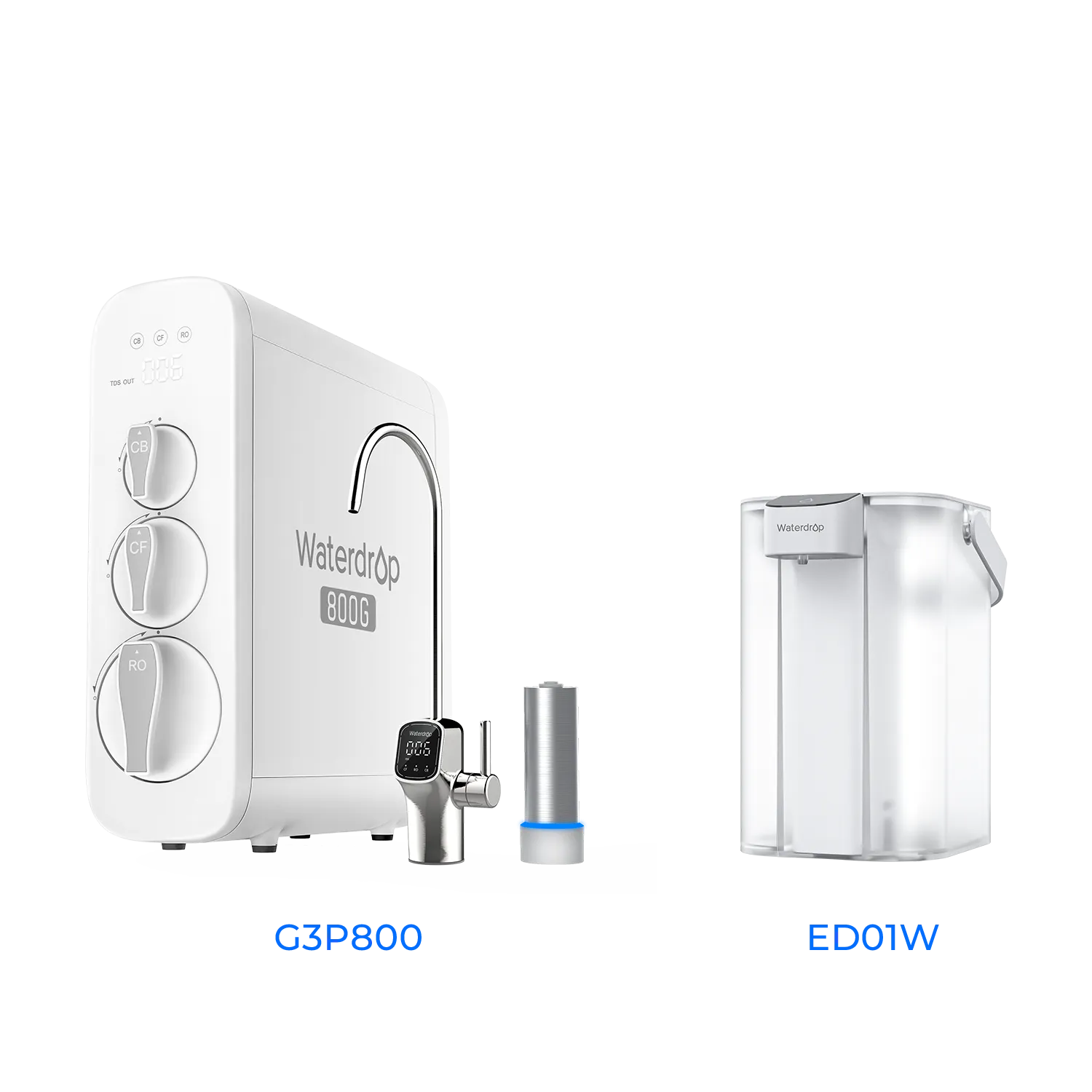 800 GPD Tankless RO System with UV Sterilizing Light - Waterdrop G3P800 Bundles