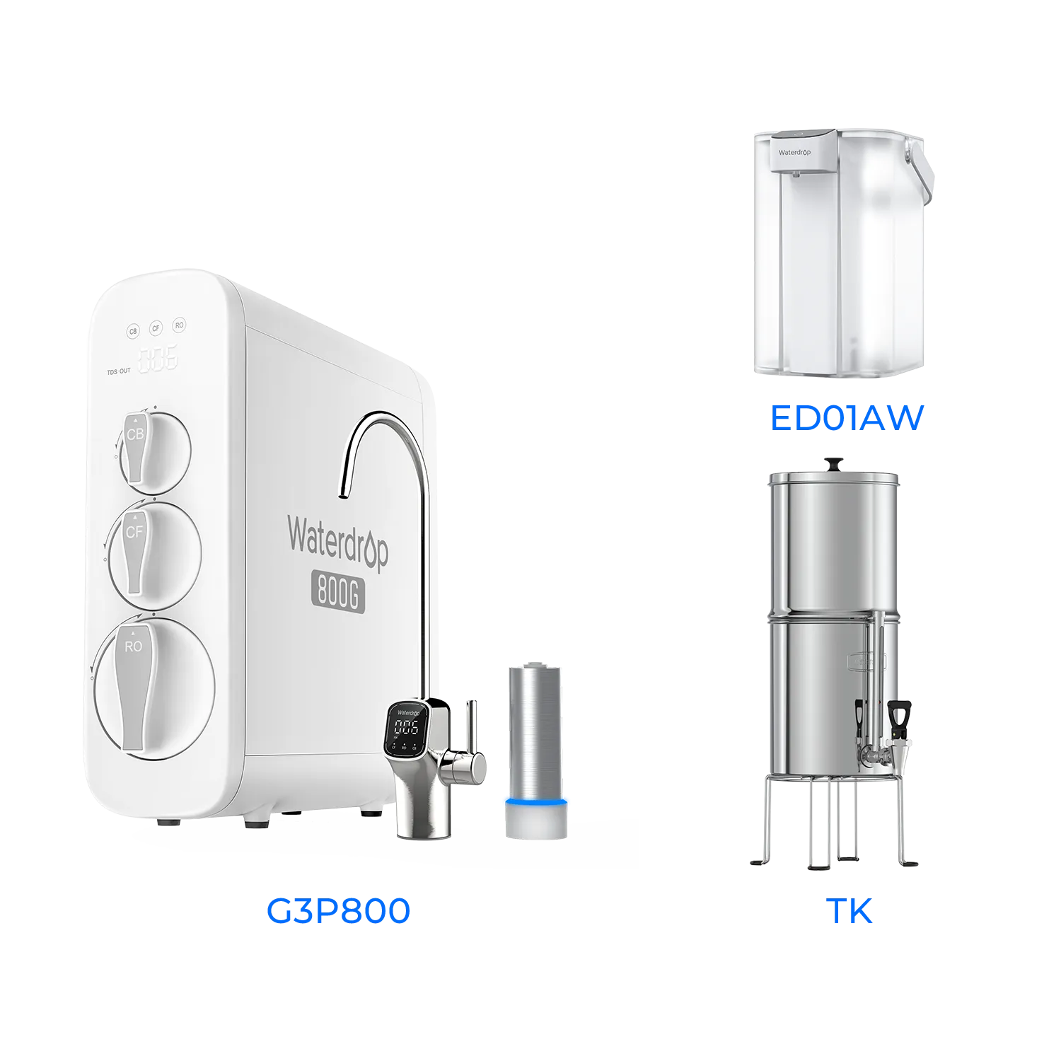 800 GPD Tankless RO System with UV Sterilizing Light - Waterdrop G3P800 Bundles