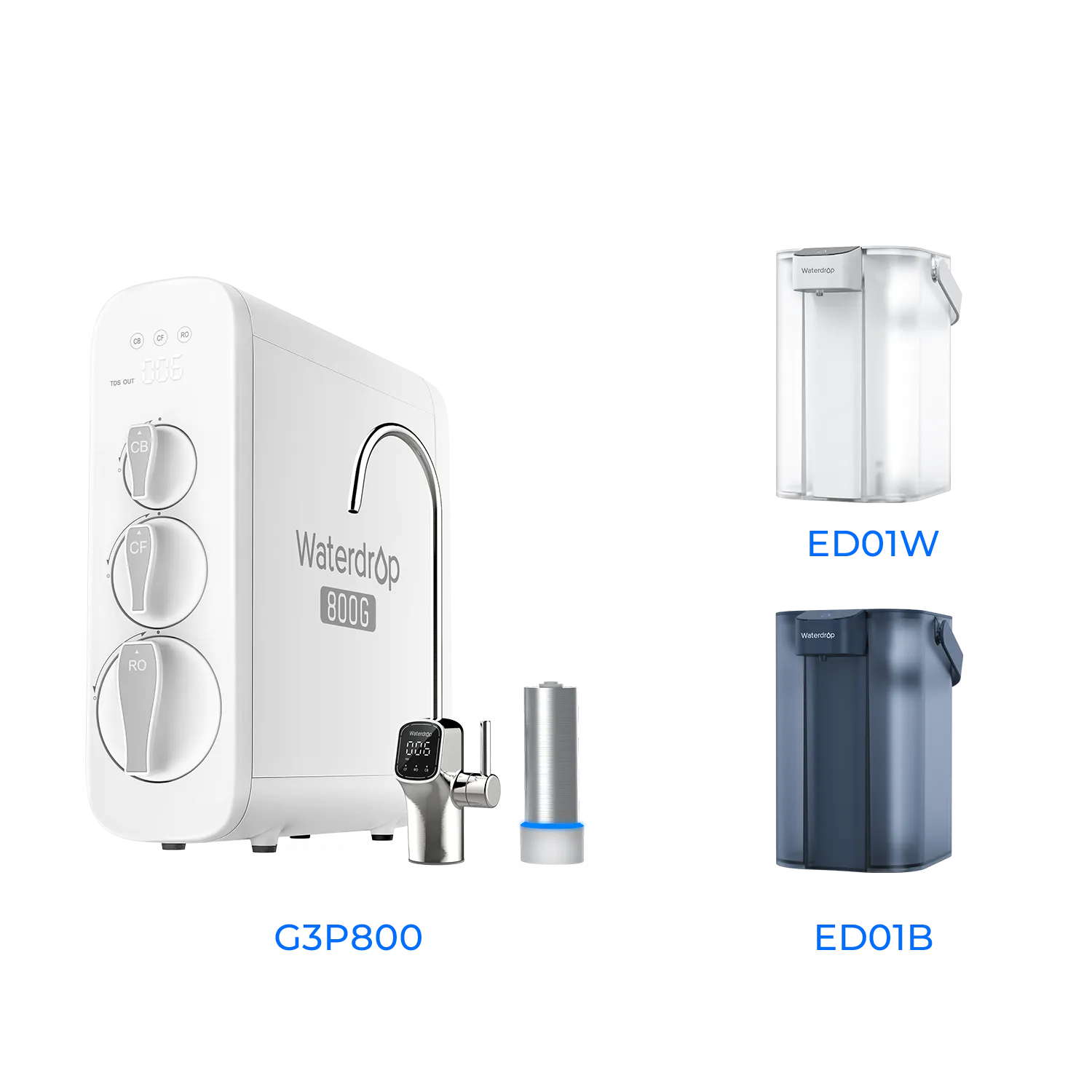 800 GPD Tankless RO System with UV Sterilizing Light - Waterdrop G3P800 Bundles