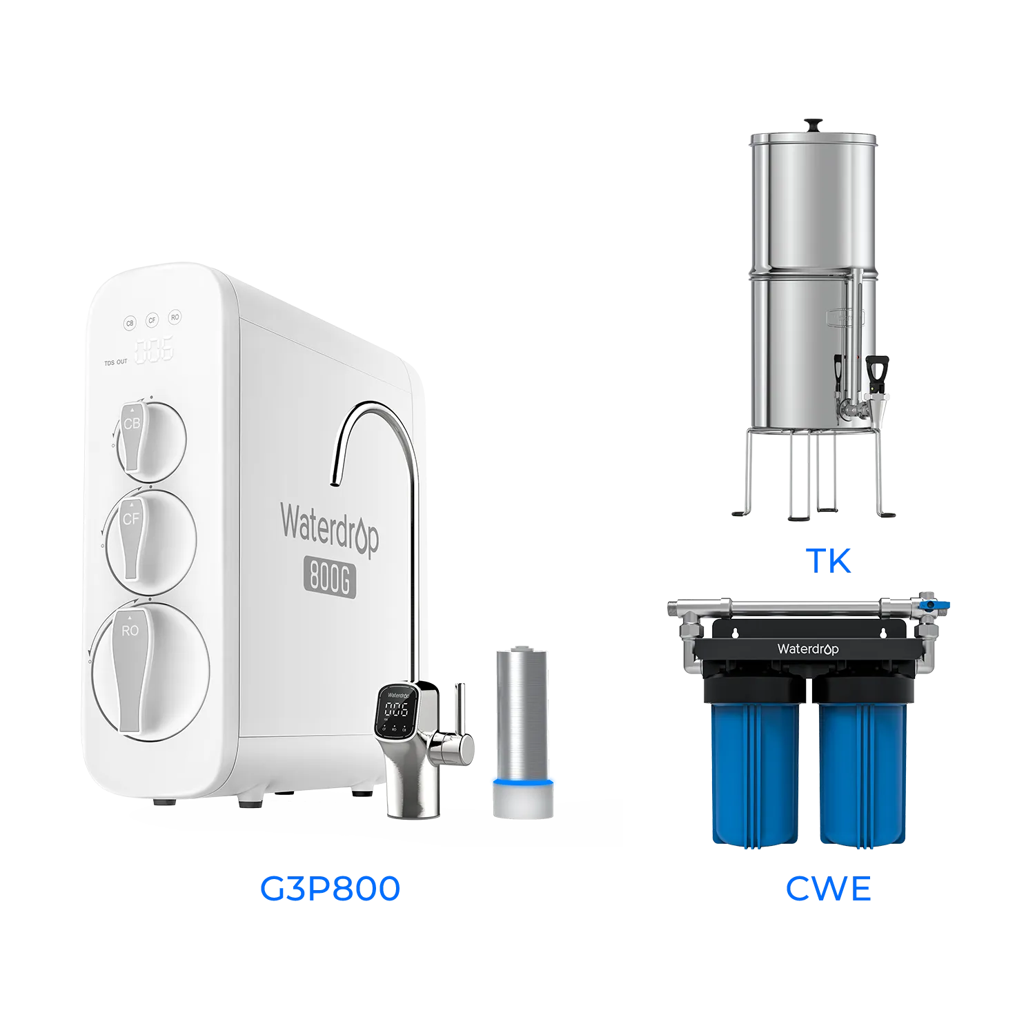 800 GPD Tankless RO System with UV Sterilizing Light - Waterdrop G3P800 Bundles