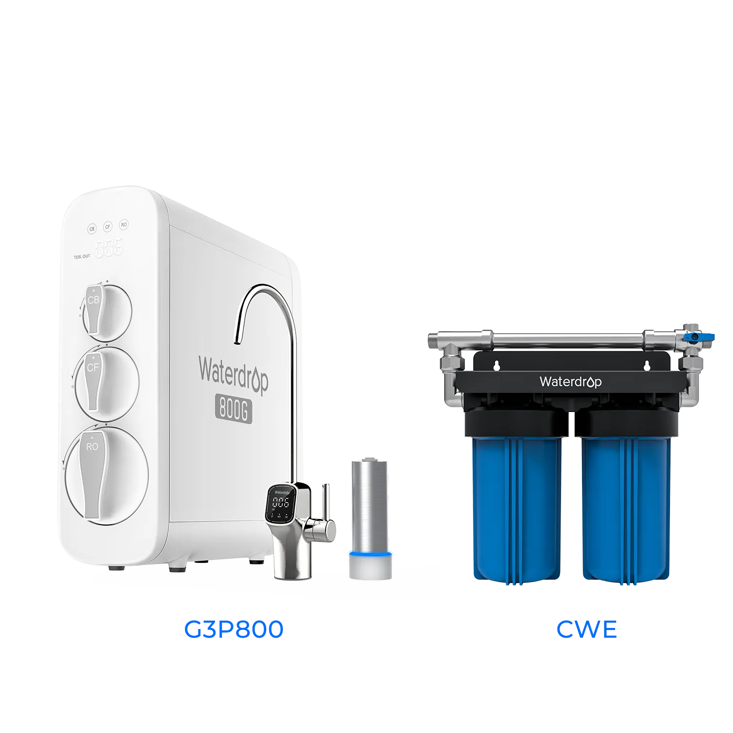 800 GPD Tankless RO System with UV Sterilizing Light - Waterdrop G3P800 Bundles