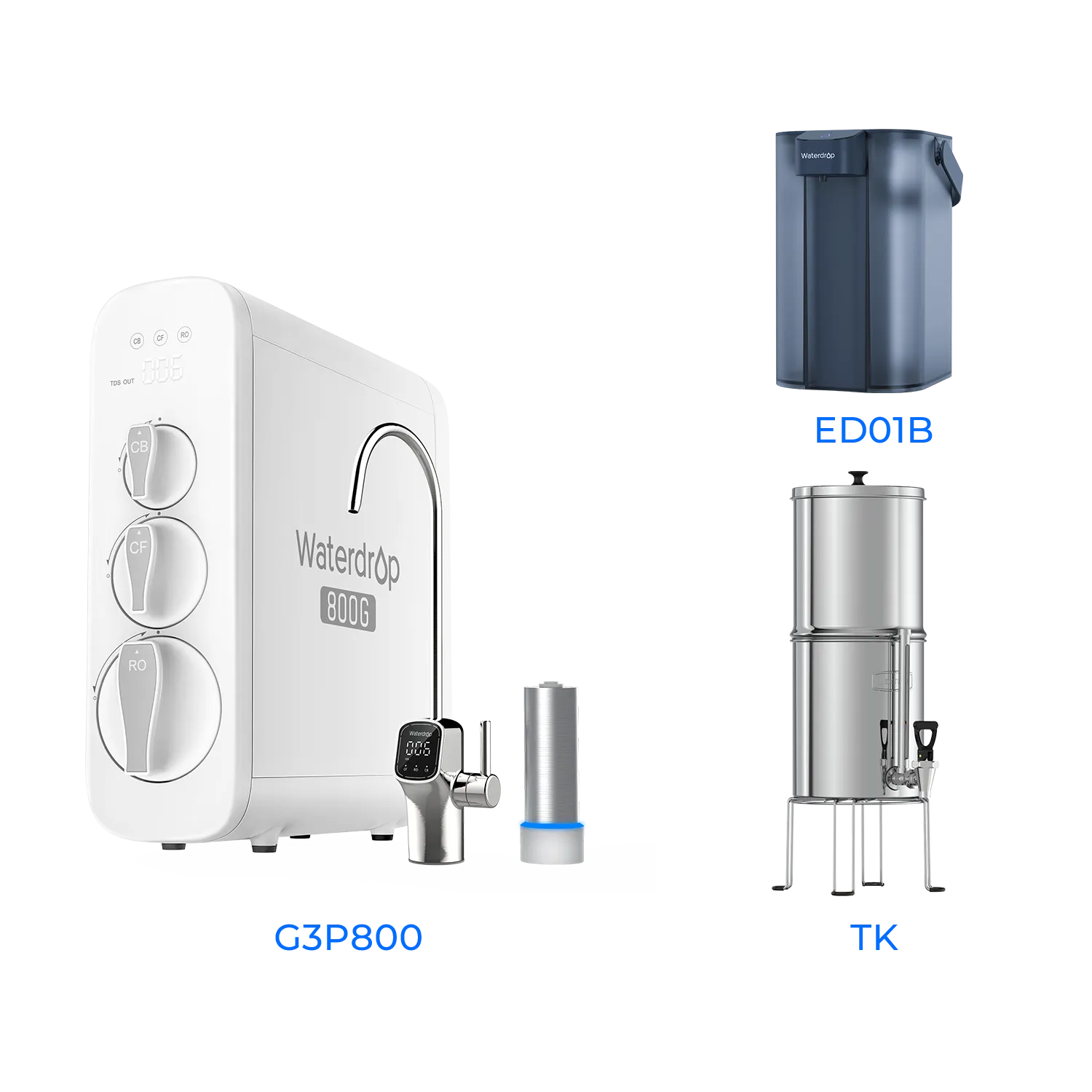 800 GPD Tankless RO System with UV Sterilizing Light - Waterdrop G3P800 Bundles