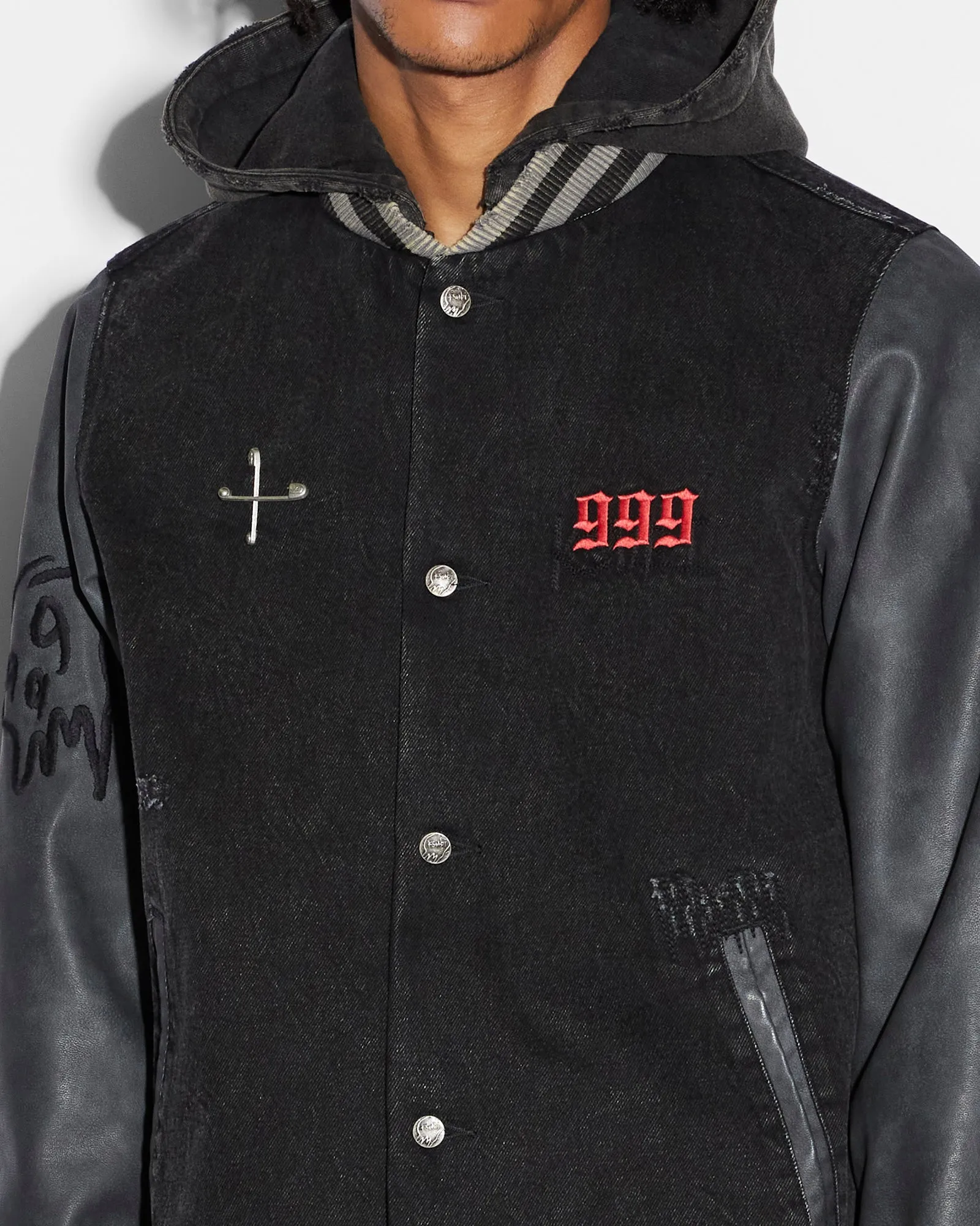 999 KOLLEGE JACKET - FADED BLACK