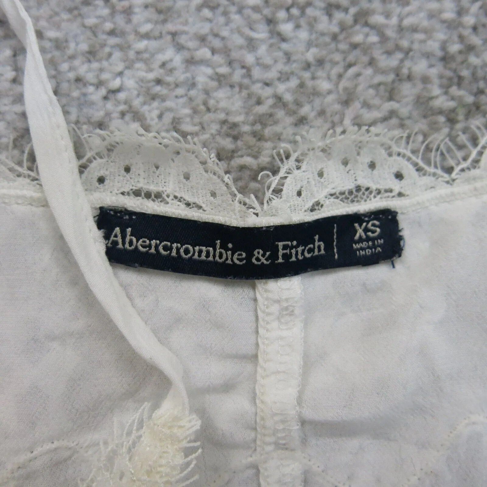 Abercrombie & Fitch Womens Pullover Tank Top Square Neck Sleeveless Ivory SZ XS