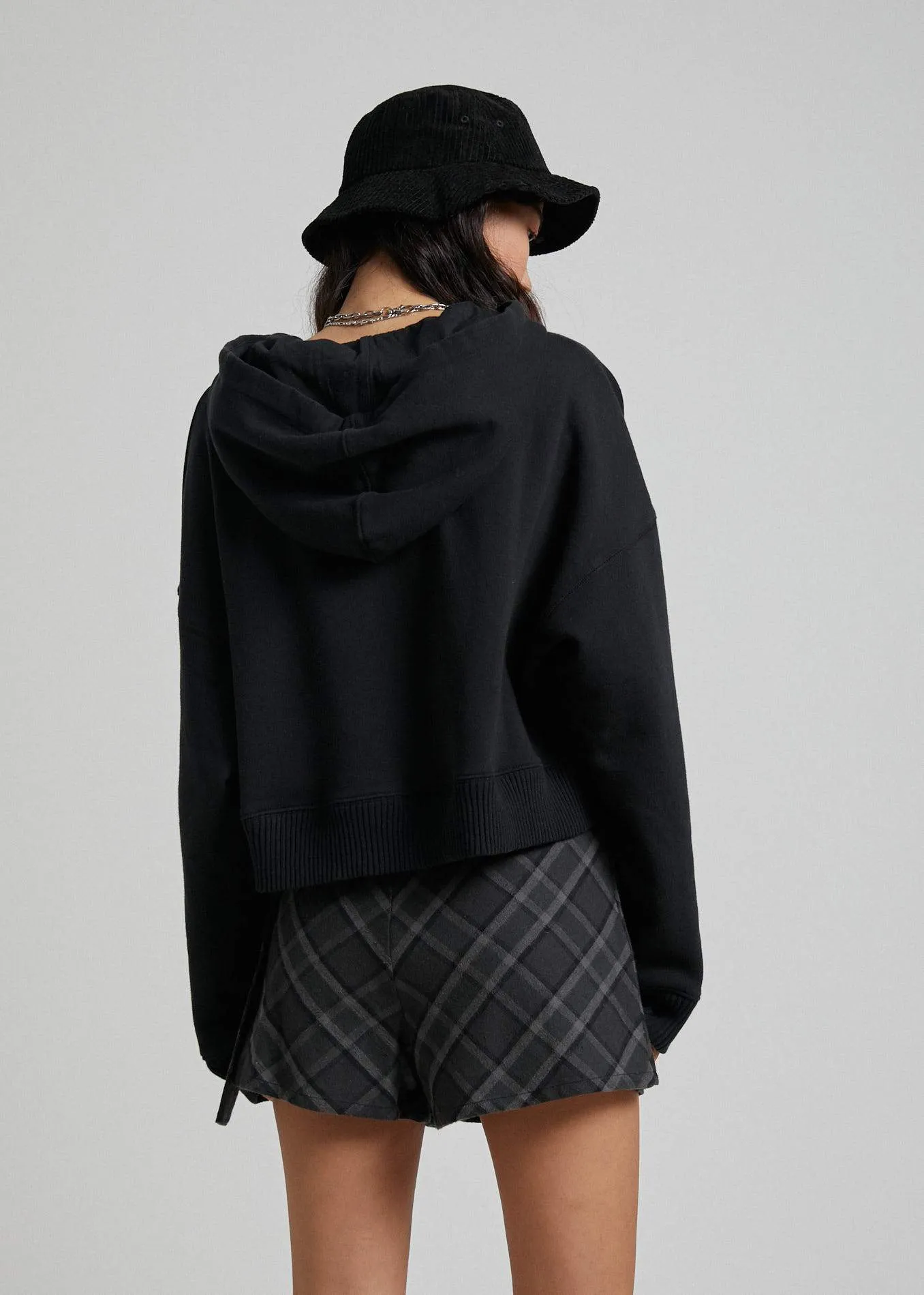 Afends Womens Back Roads - Pull On Hood - Black