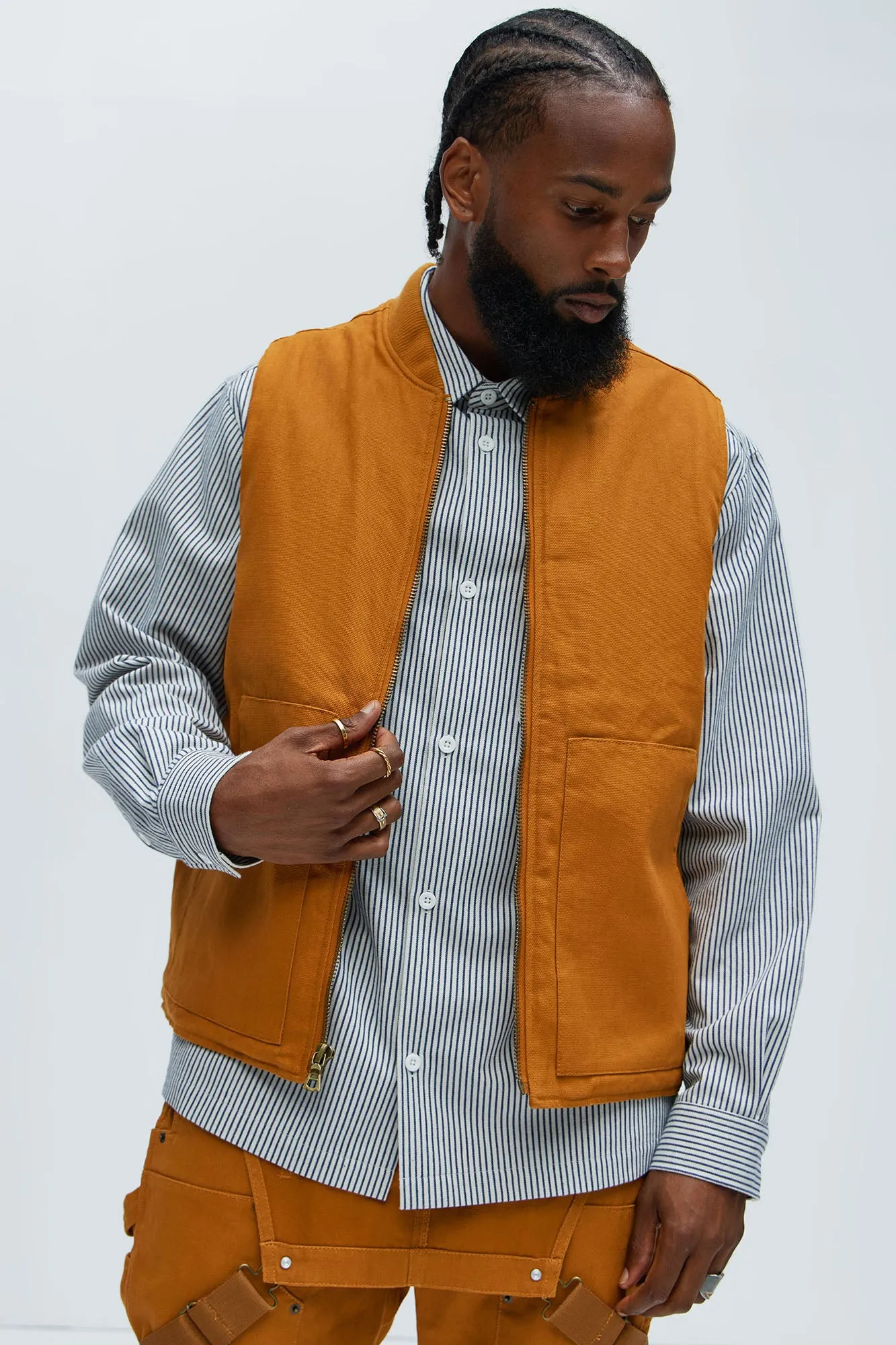 Alexander Utility Canvas Vest - Tan