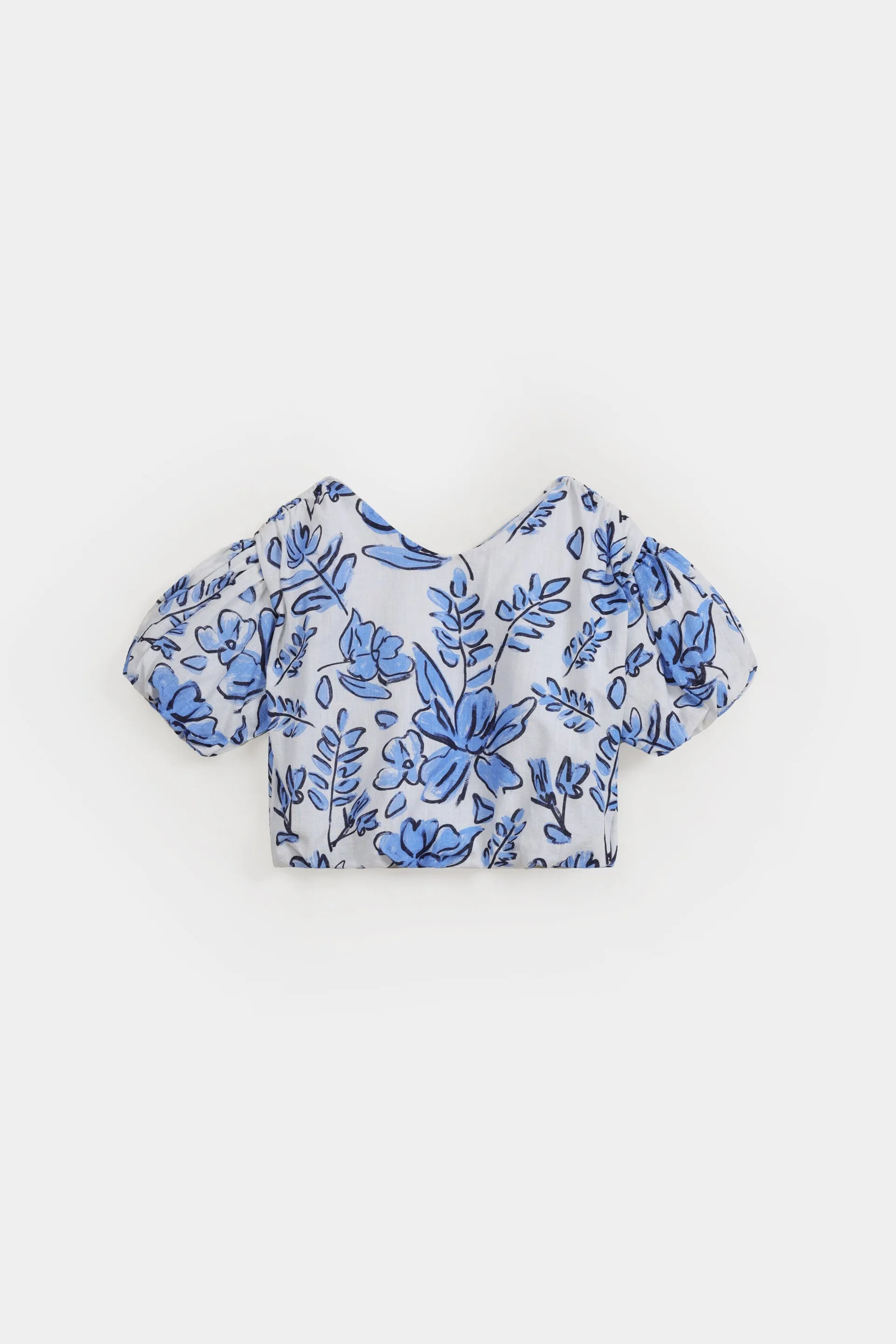 All-Over Print Cropped Blouse