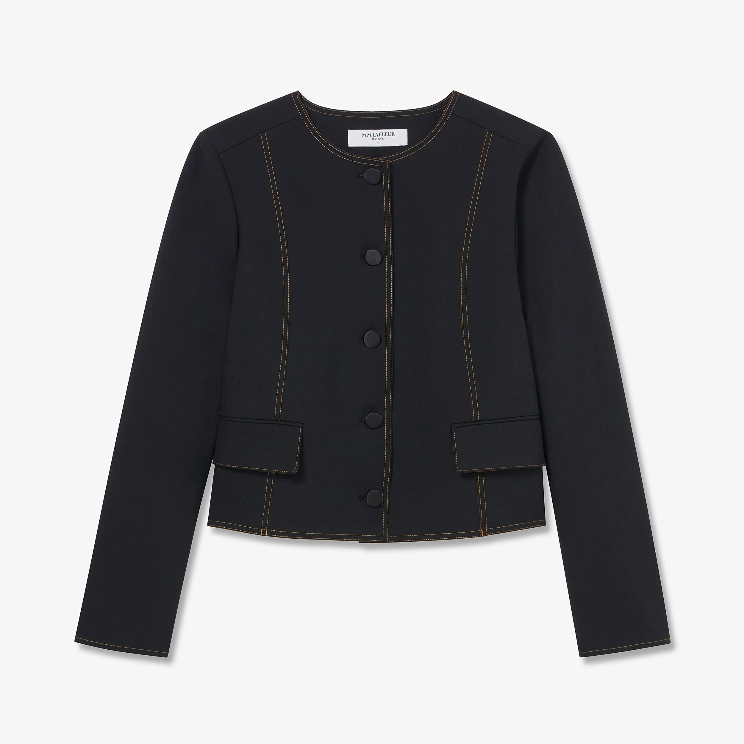 Aniya Jacket - Luxe Wool :: Black/Light Saddle