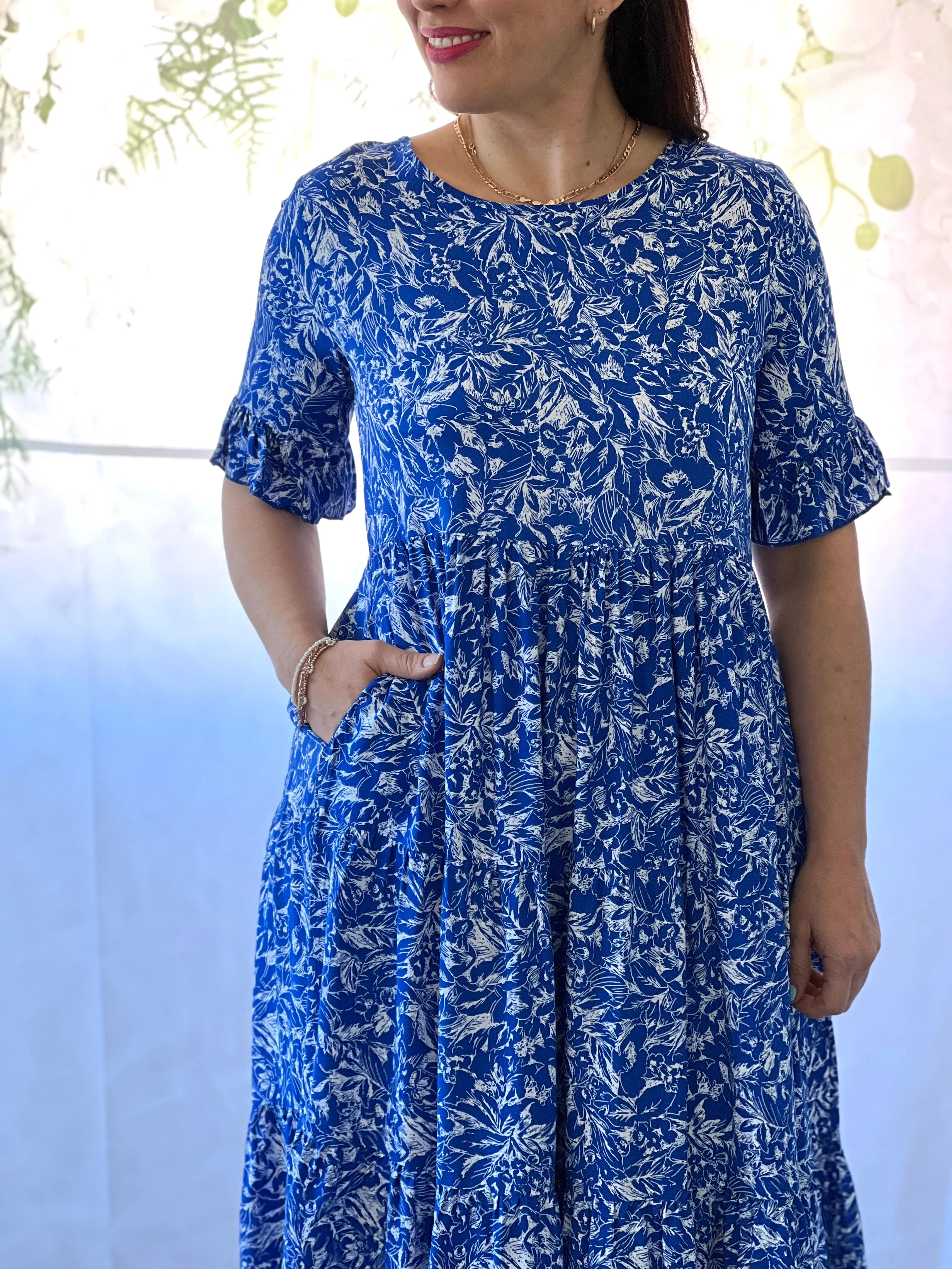 Annie Royal Floral Dress