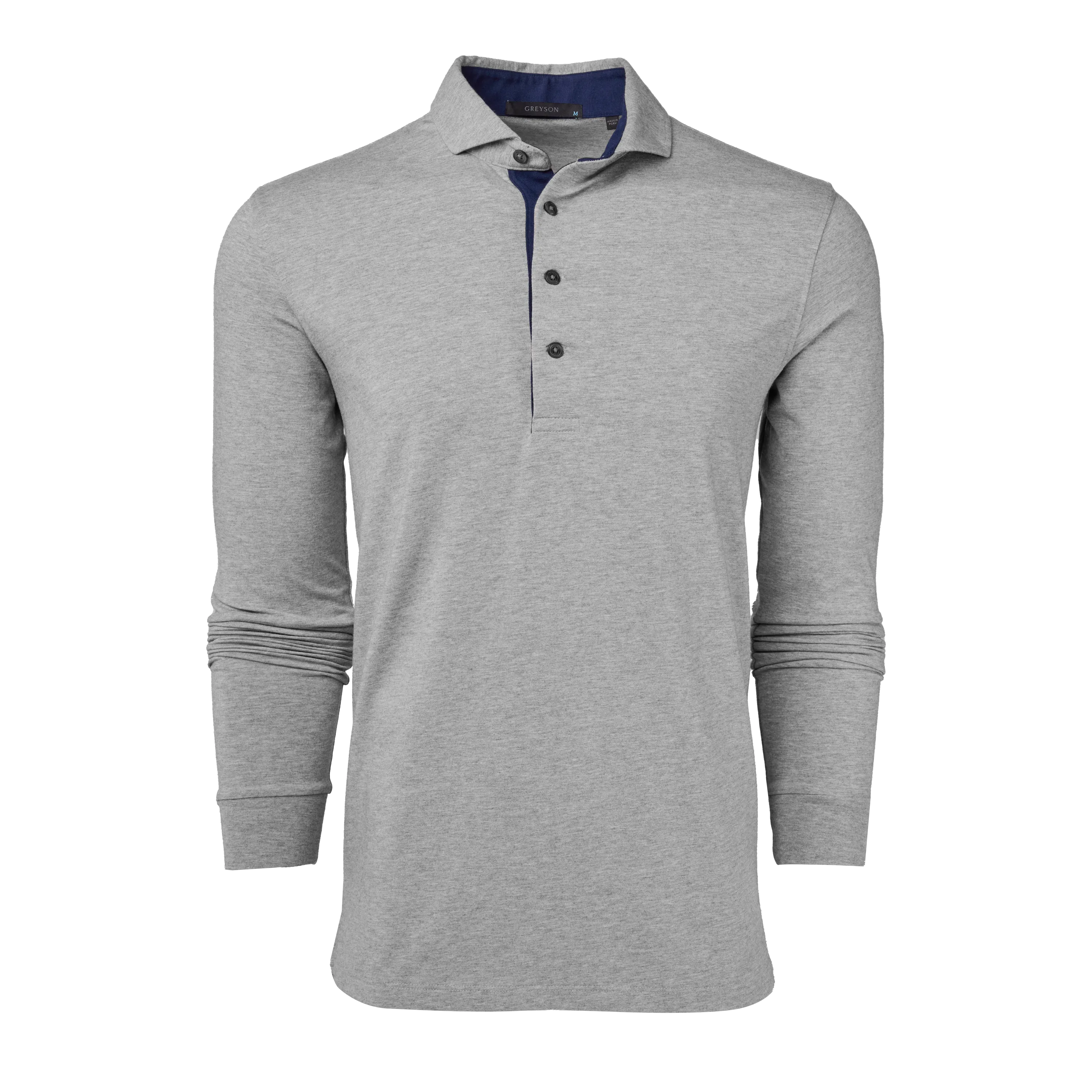 Apache Long Sleeve Polo (Light Grey Heather)