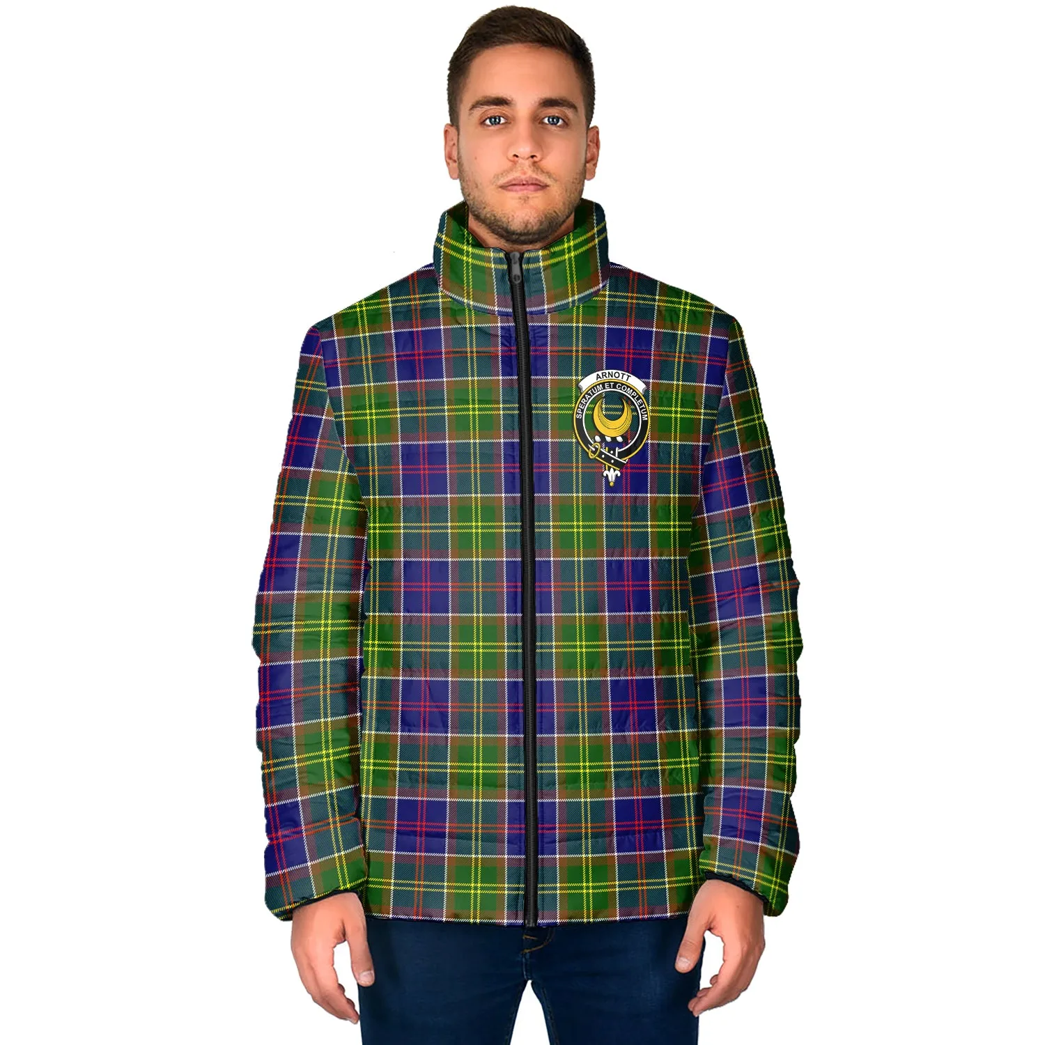 Arnott Tartan Padded Jacket with Family Crest