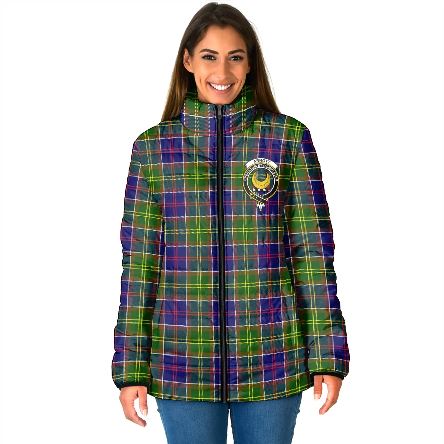 Arnott Tartan Padded Jacket with Family Crest