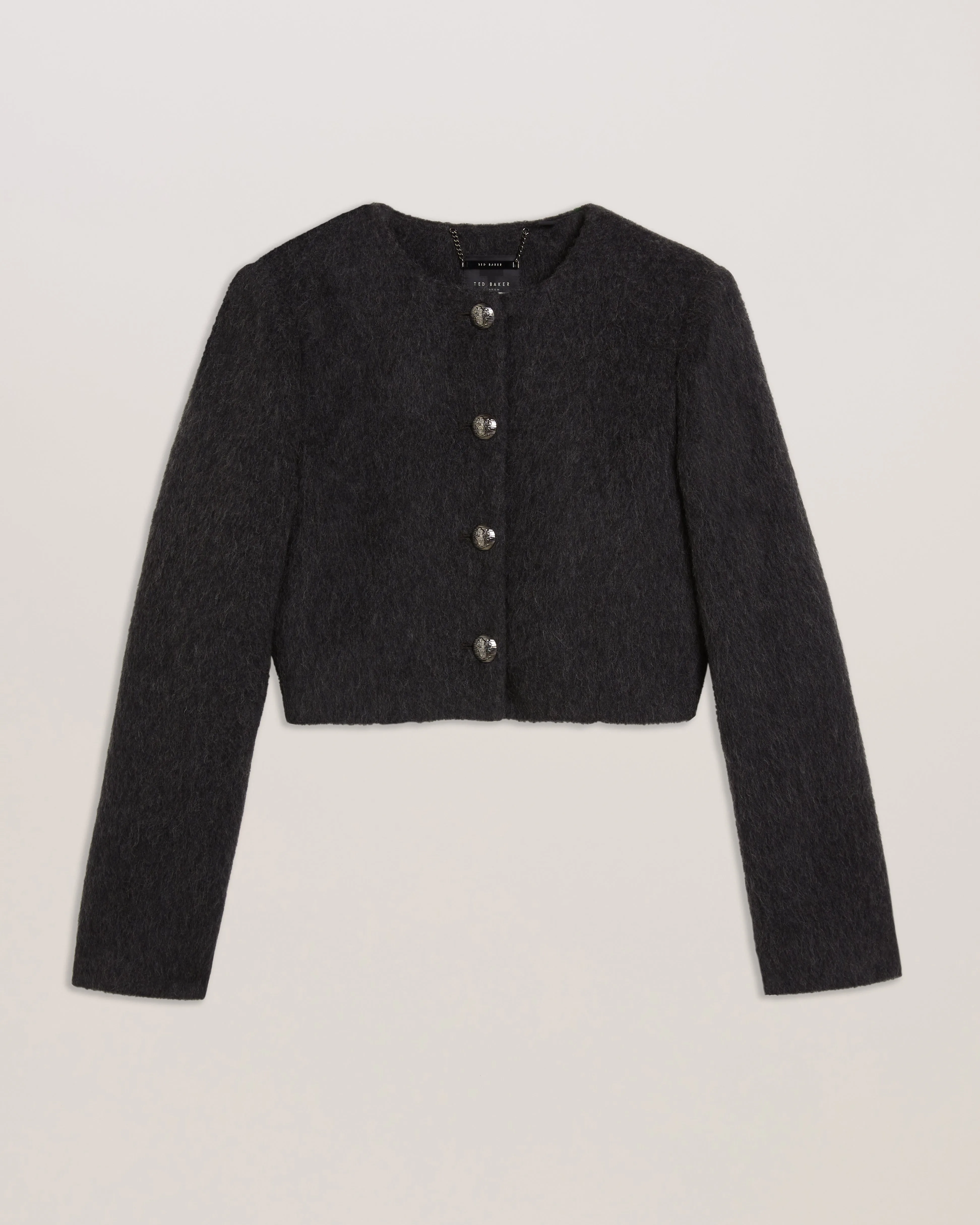 Astelia Cropped Brushed Wool Jacket Black