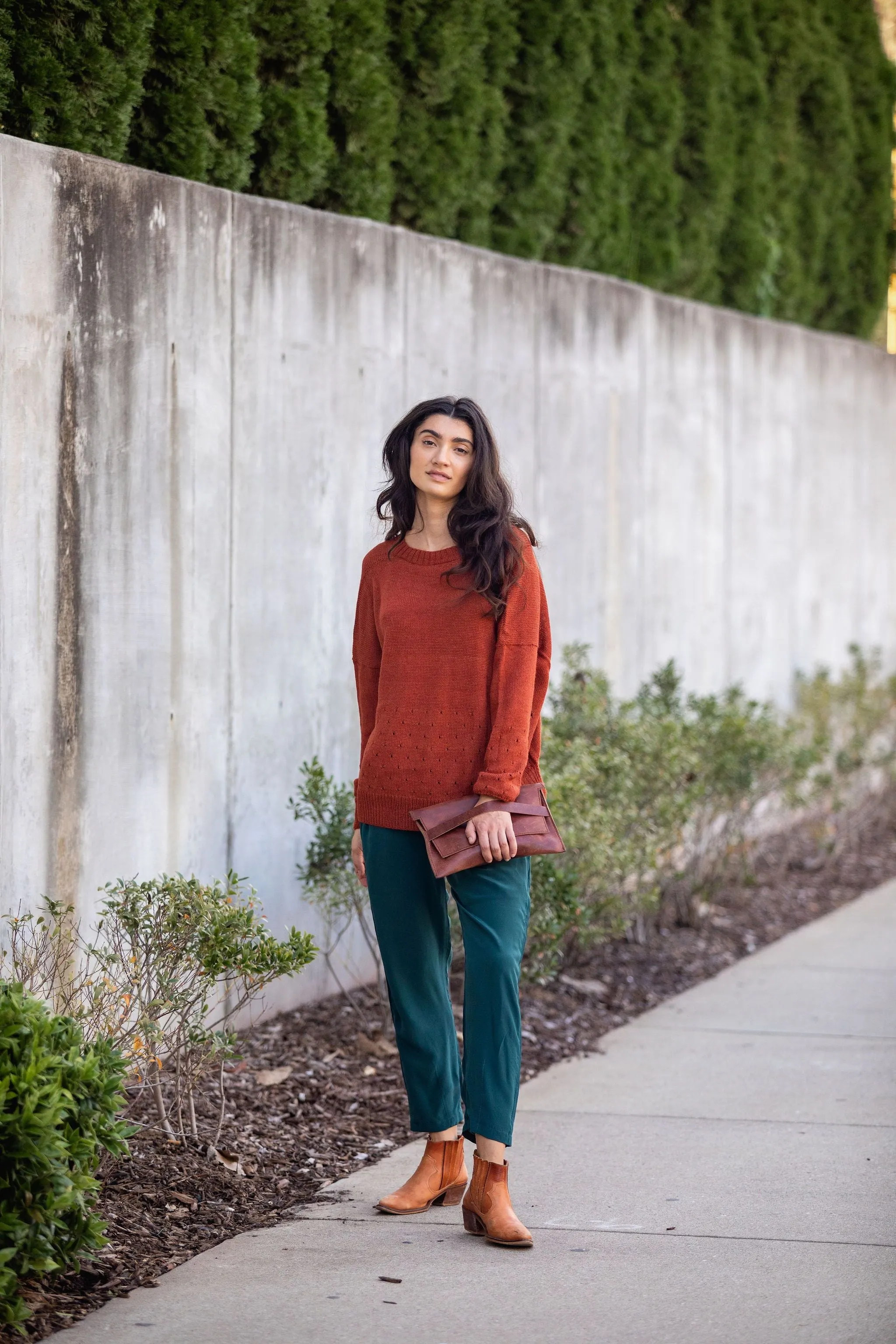 Baby Alpaca Pullover Sweater in Rust - Pre-Order 2/30