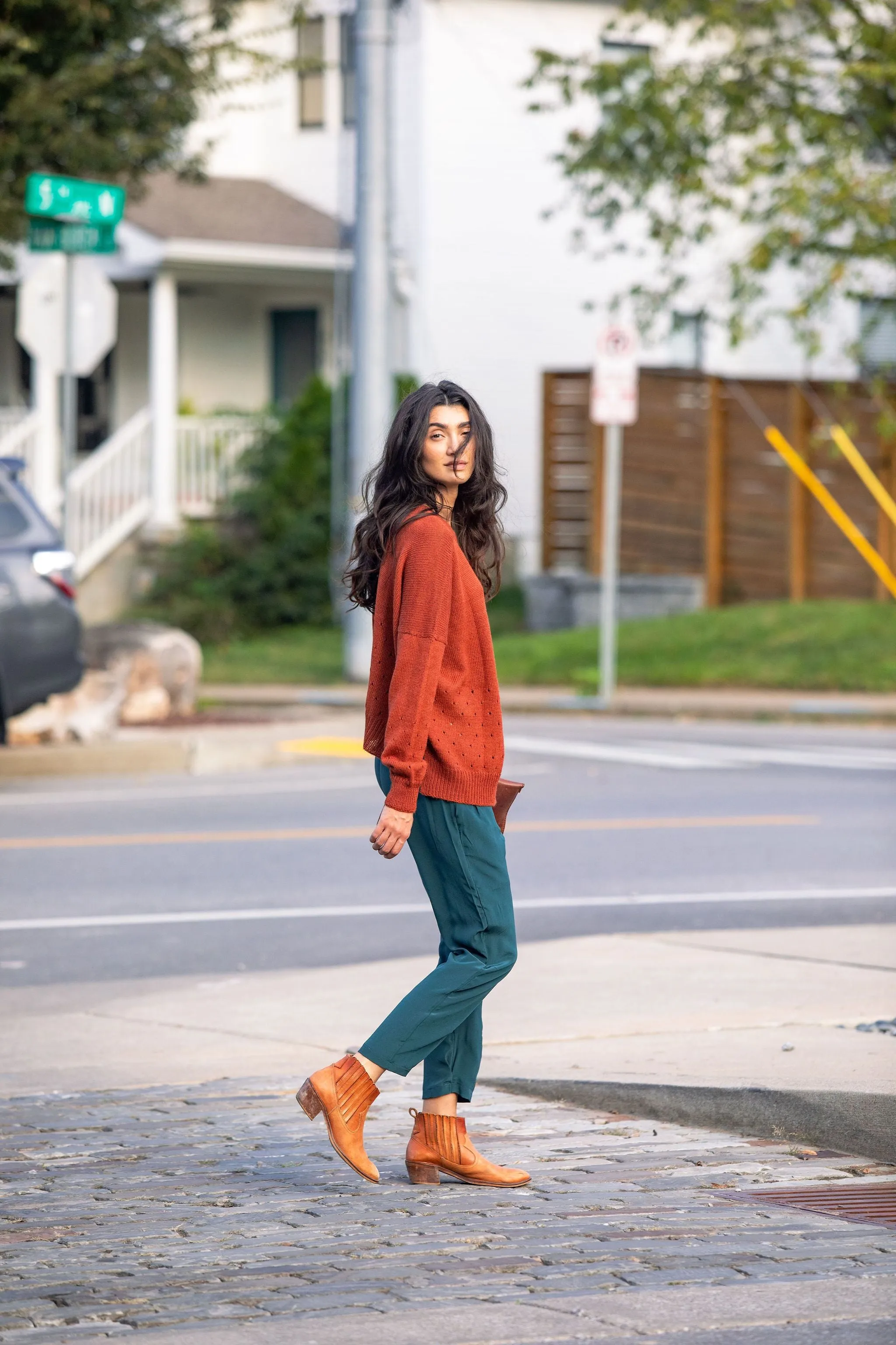 Baby Alpaca Pullover Sweater in Rust - Pre-Order 2/30