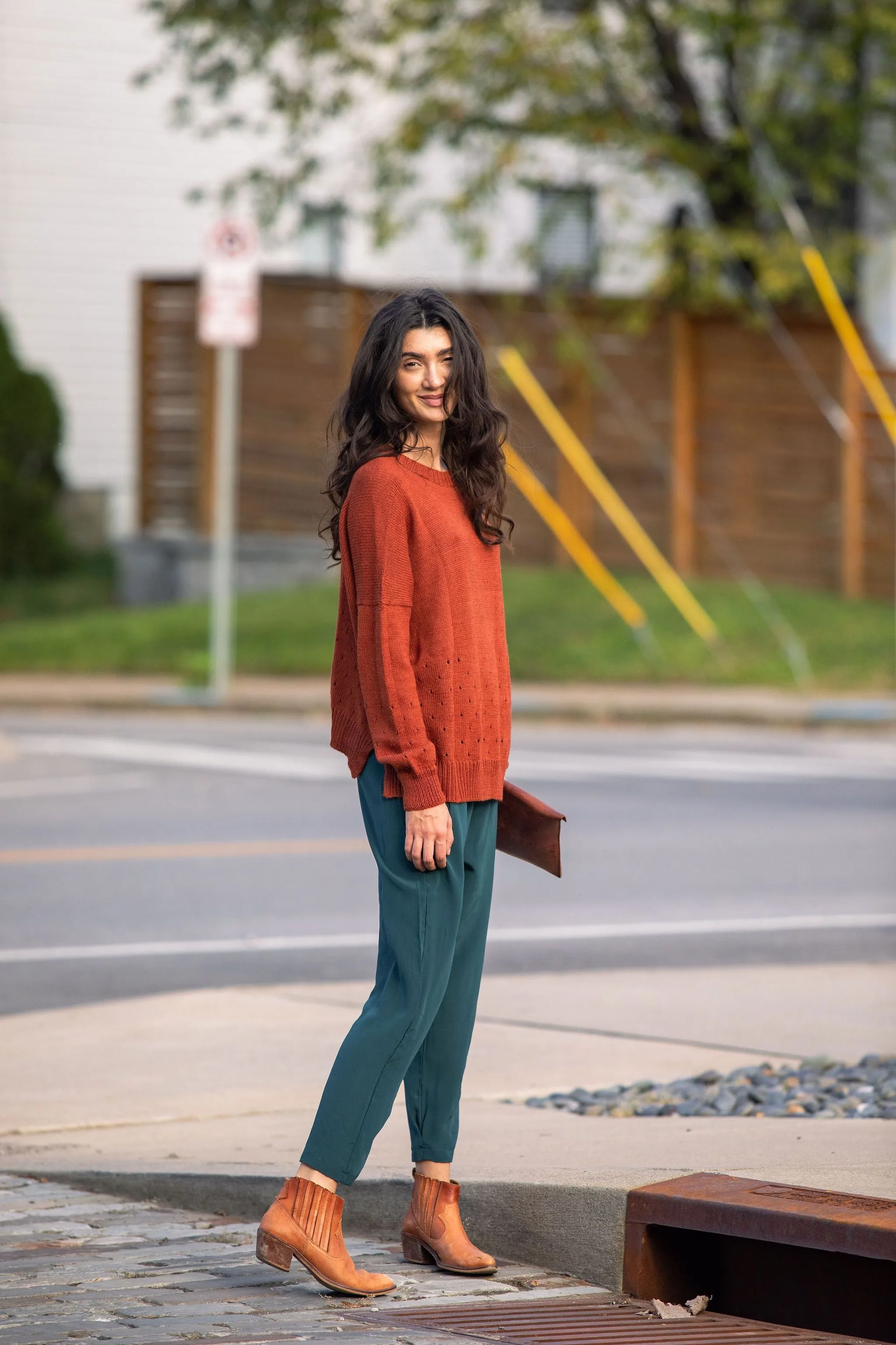 Baby Alpaca Pullover Sweater in Rust - Pre-Order 2/30