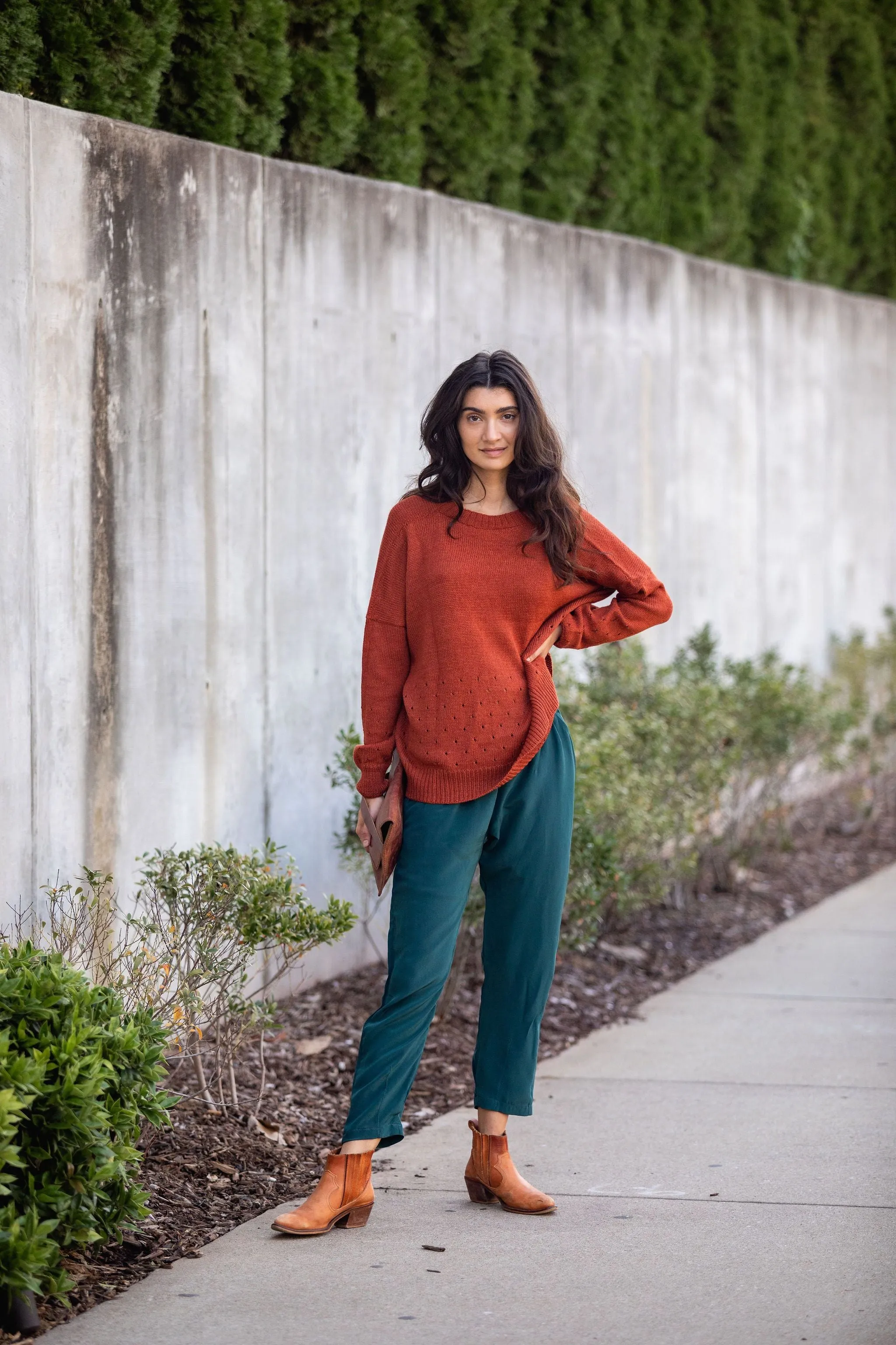 Baby Alpaca Pullover Sweater in Rust - Pre-Order 2/30