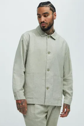 Bahamas Linen Chore Jacket - Green