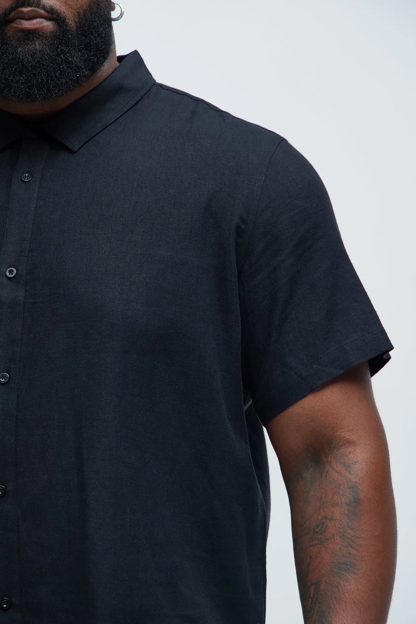 Bahamas Linen Classic Button Up Shirt - Black