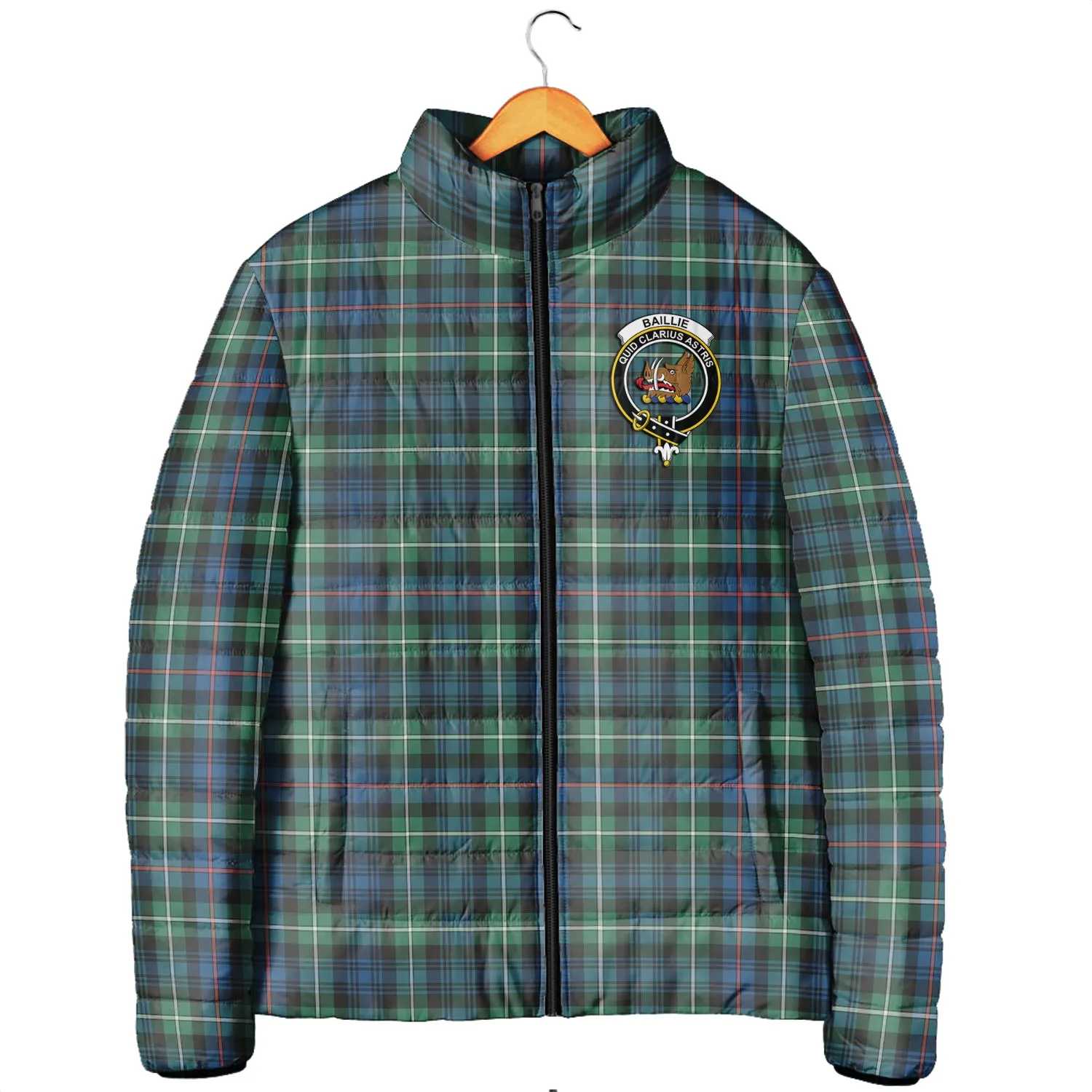 Baillie Ancient Tartan Padded Jacket with Family Crest