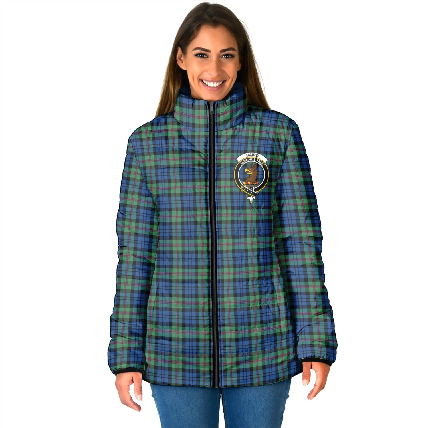 Baird Ancient Tartan Padded Jacket with Family Crest