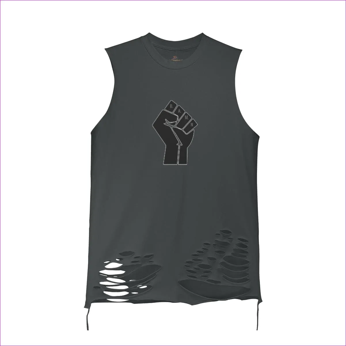 B.A.M.N - By Any Means Necessary Unisex Ripped Tank Top