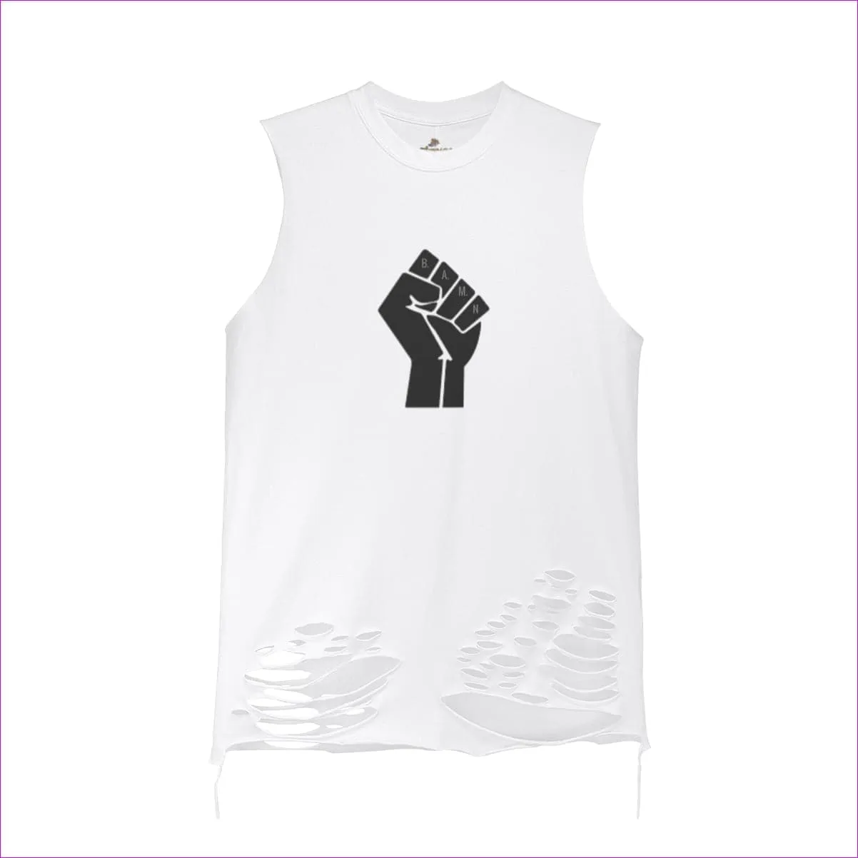 B.A.M.N - By Any Means Necessary Unisex Ripped Tank Top