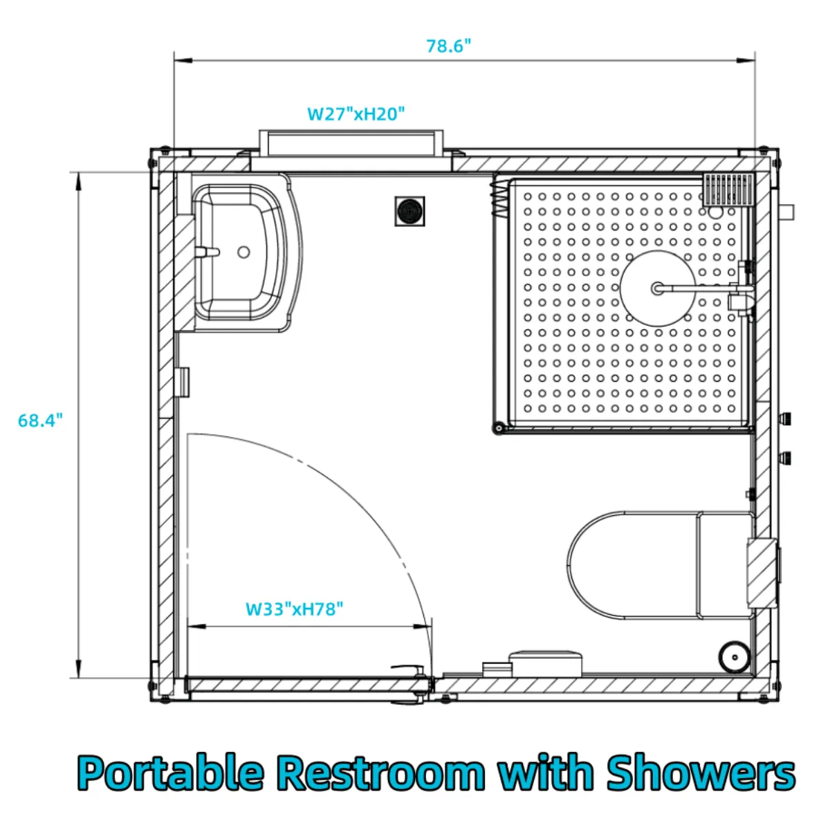 Bastone 2 Private [AS-IS] Portable Restroom w/ Showers D_PM000124