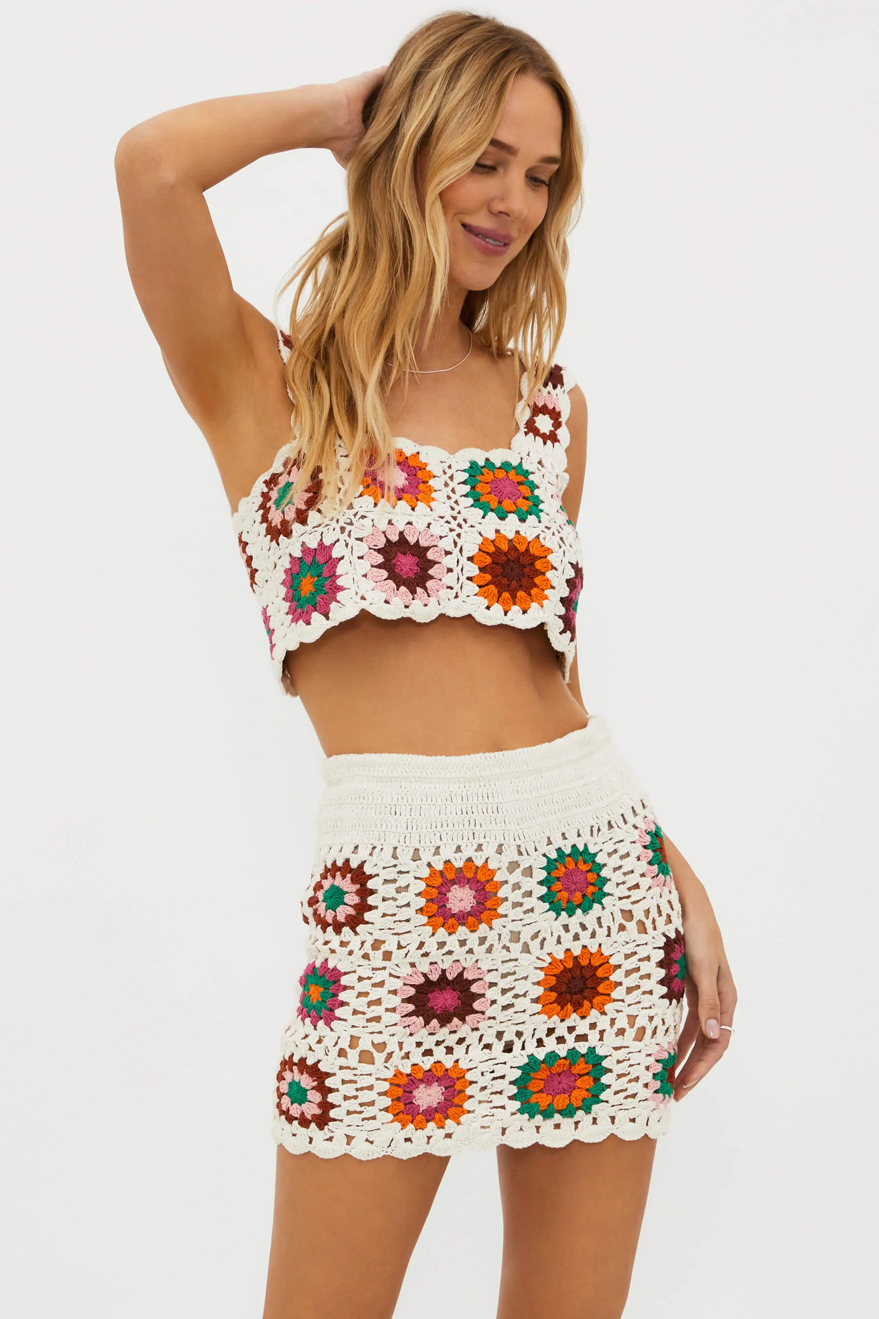 Beach Riot x Anthropologie Eliza Top Sunburst Crochet