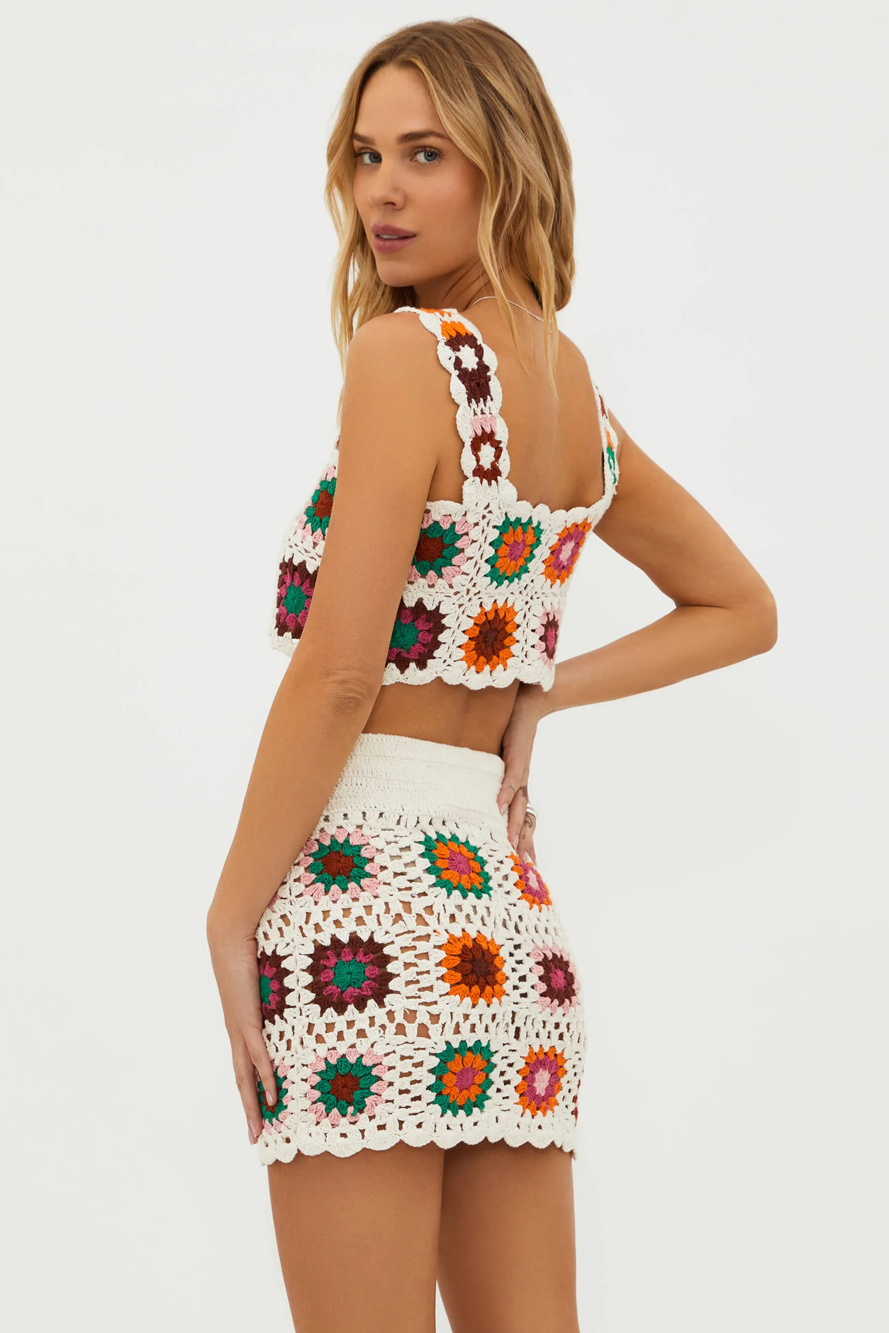 Beach Riot x Anthropologie Eliza Top Sunburst Crochet