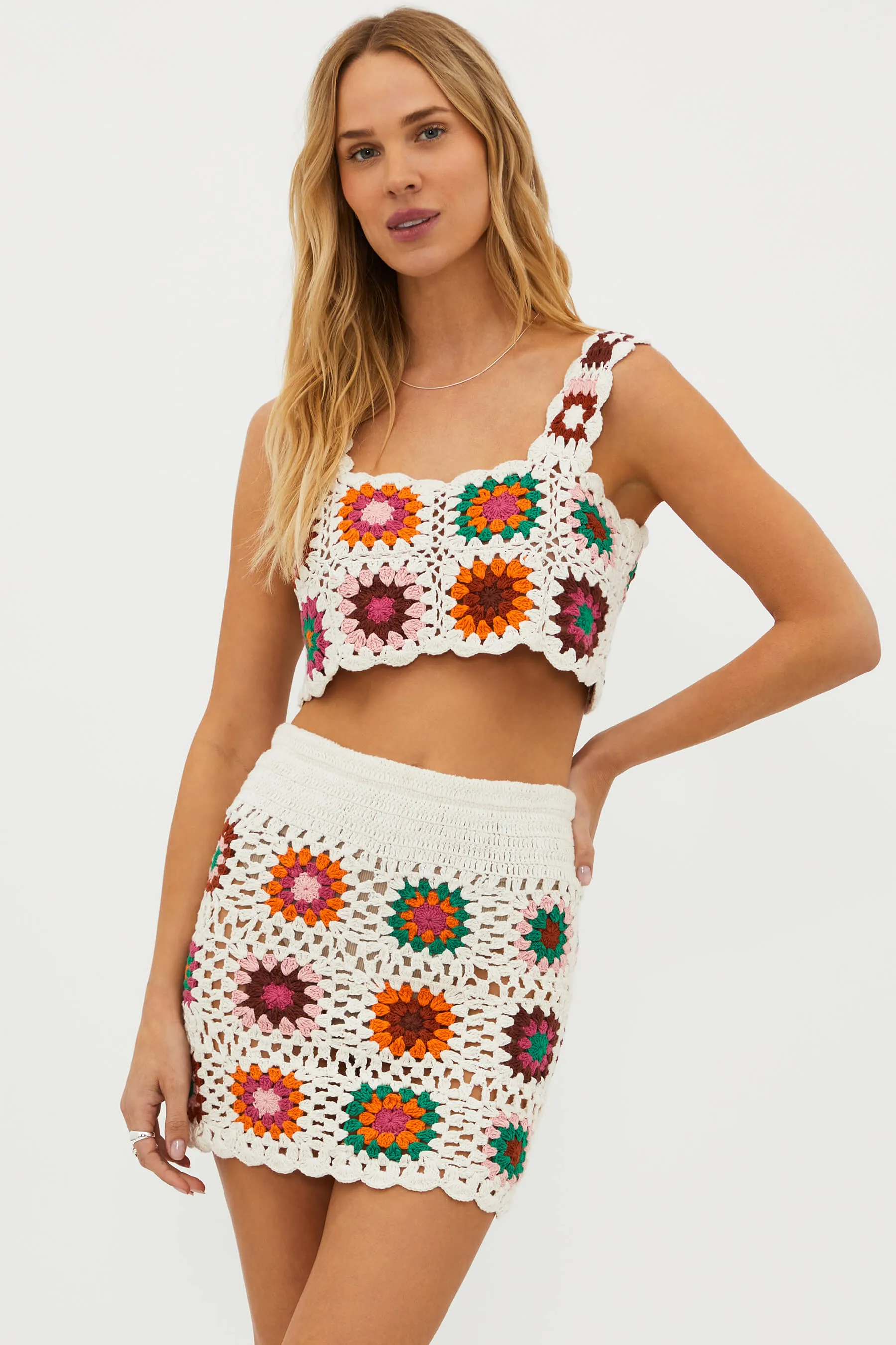 Beach Riot x Anthropologie Eliza Top Sunburst Crochet