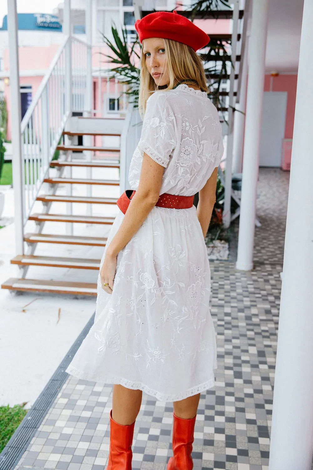 Because The Night Fully Embroidered Midi Dress