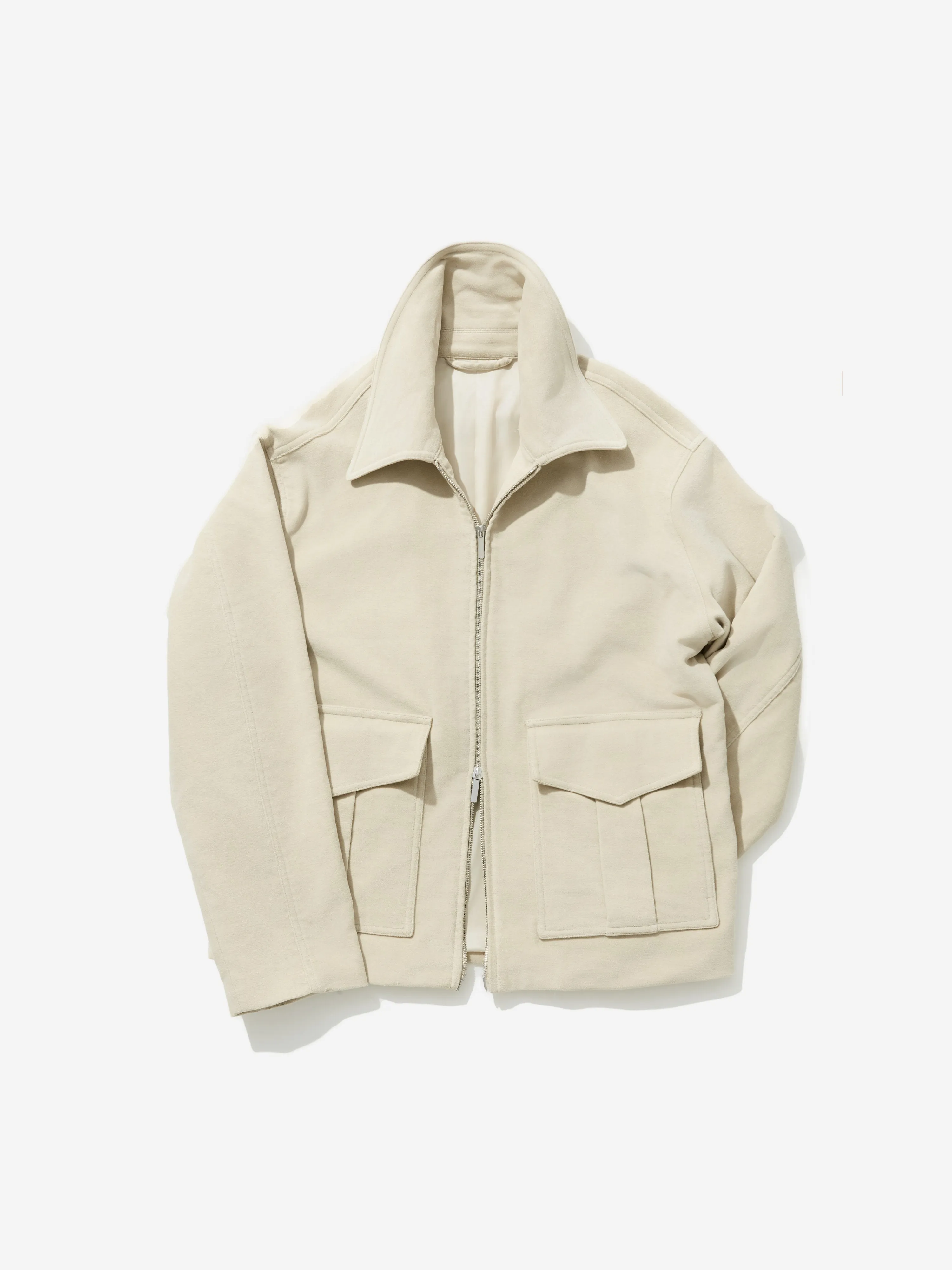 Beige Moleskin Flight Jacket