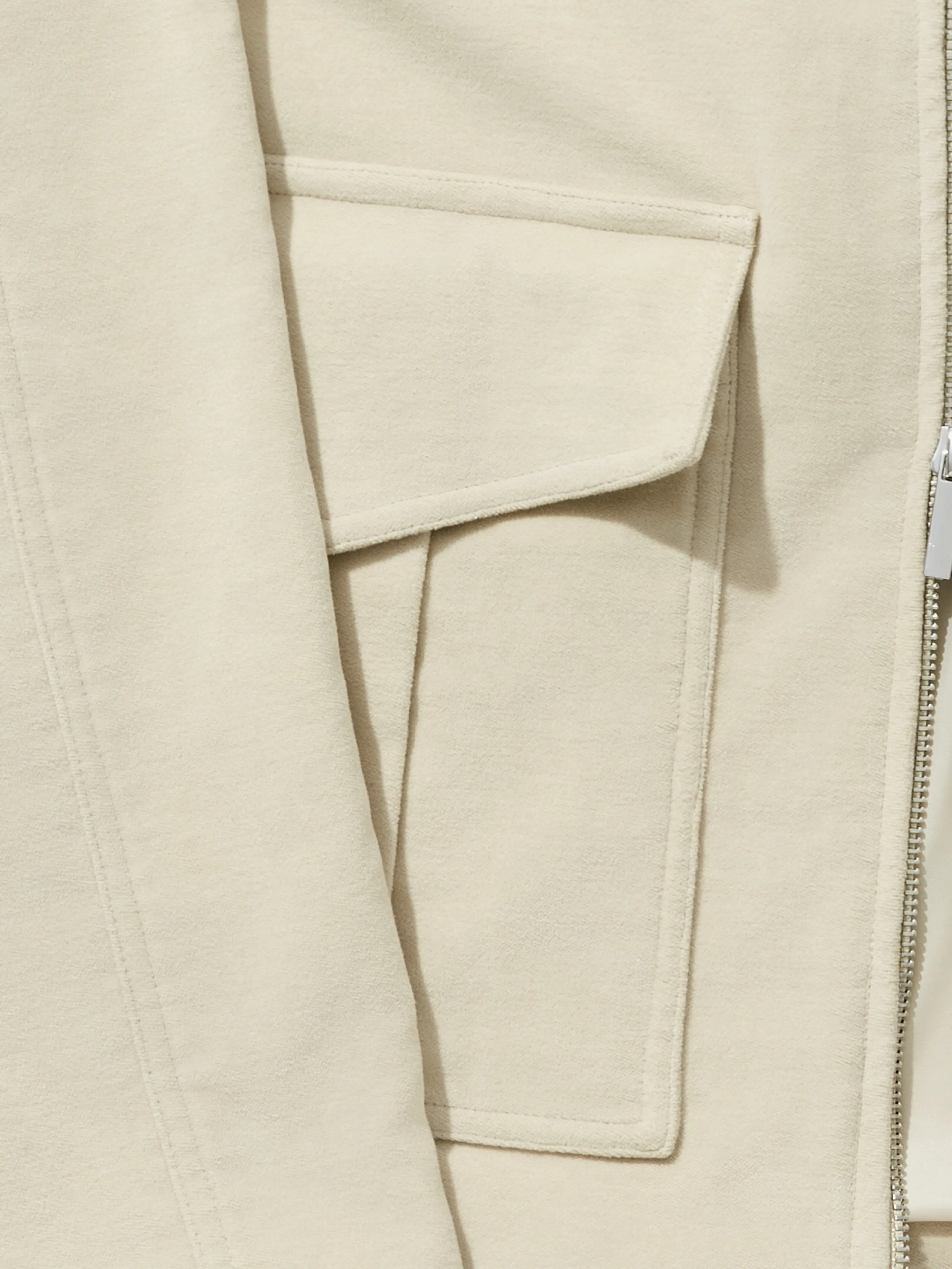 Beige Moleskin Flight Jacket