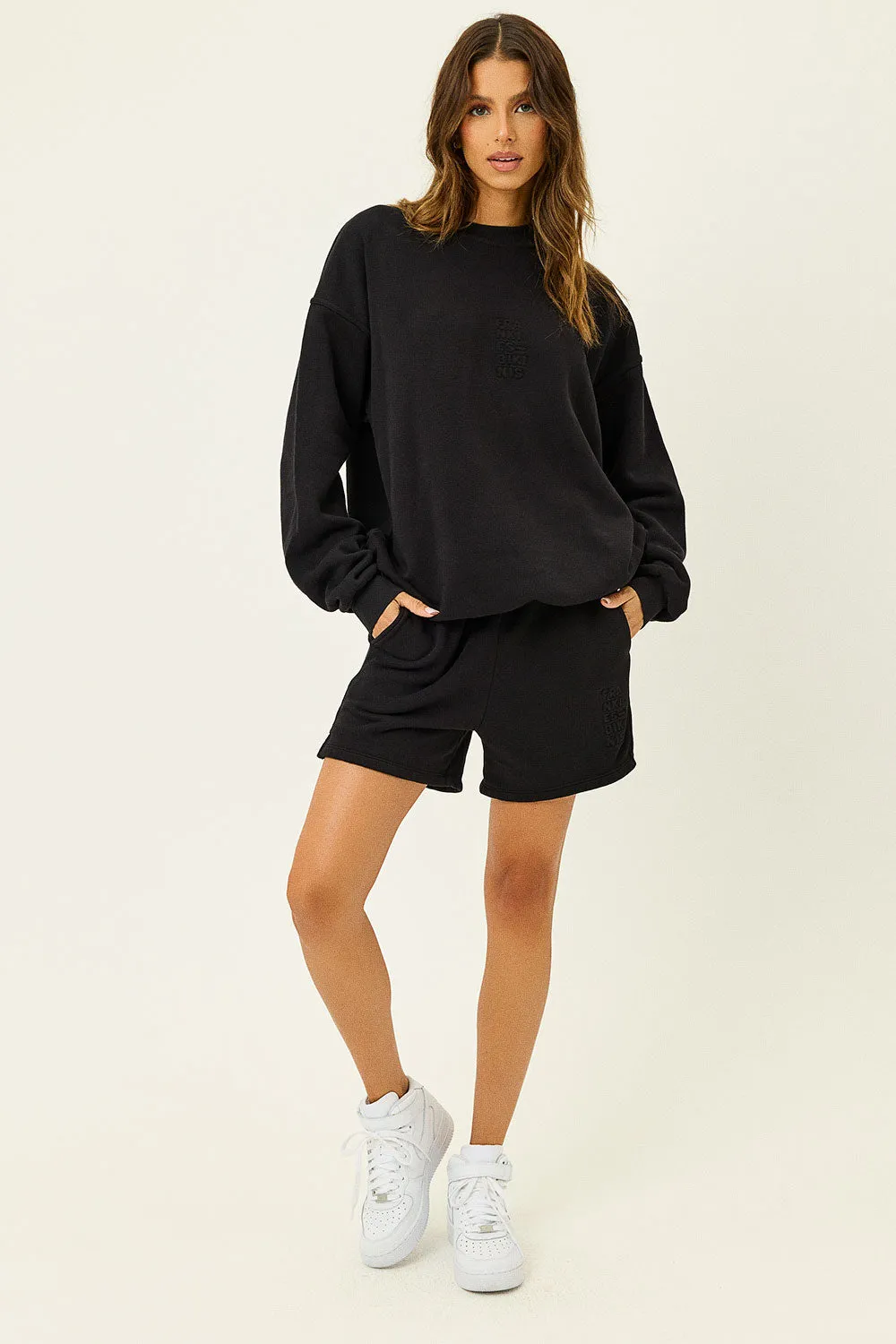 Bennie Oversized Crewneck Sweatshirt - Black