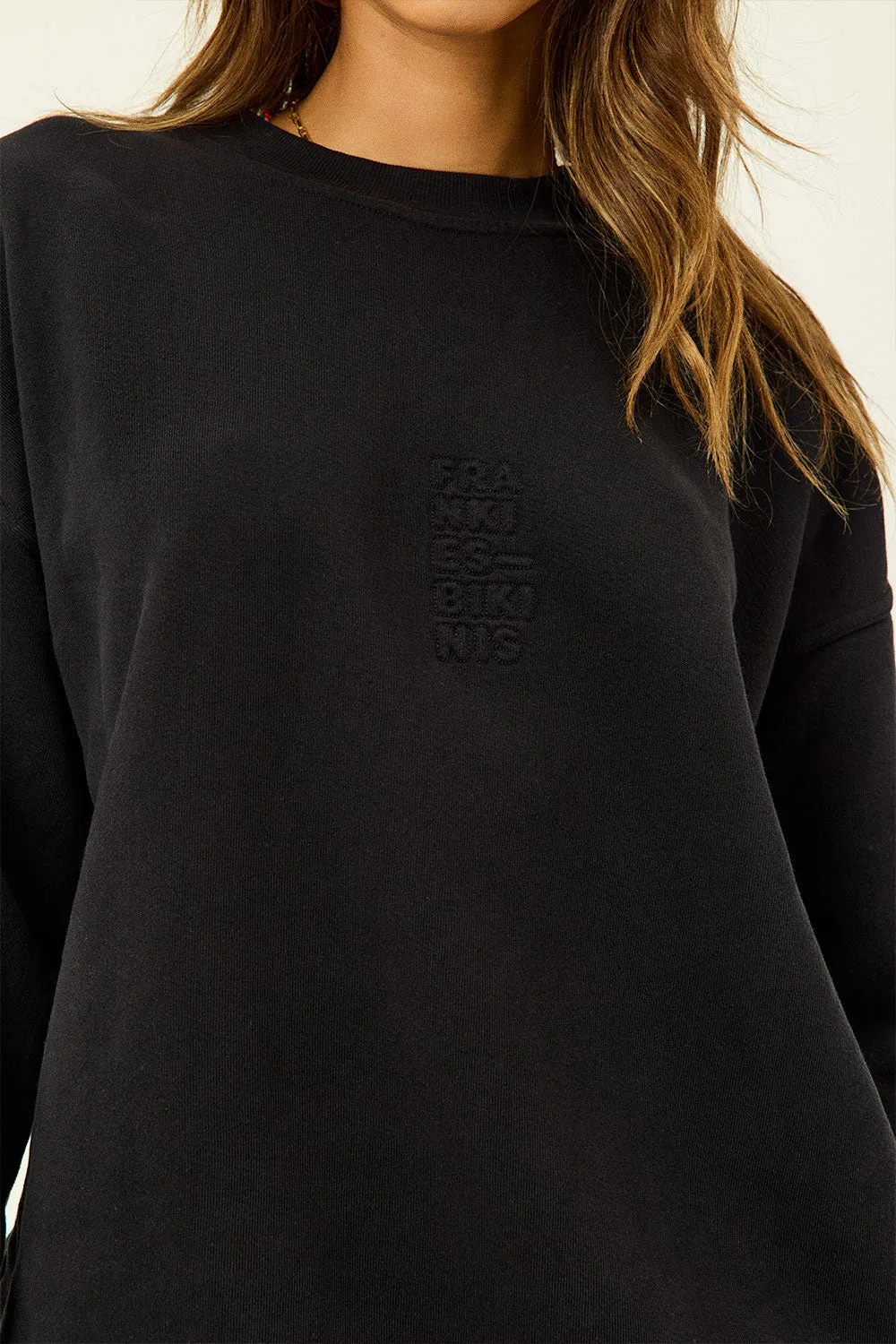 Bennie Oversized Crewneck Sweatshirt - Black