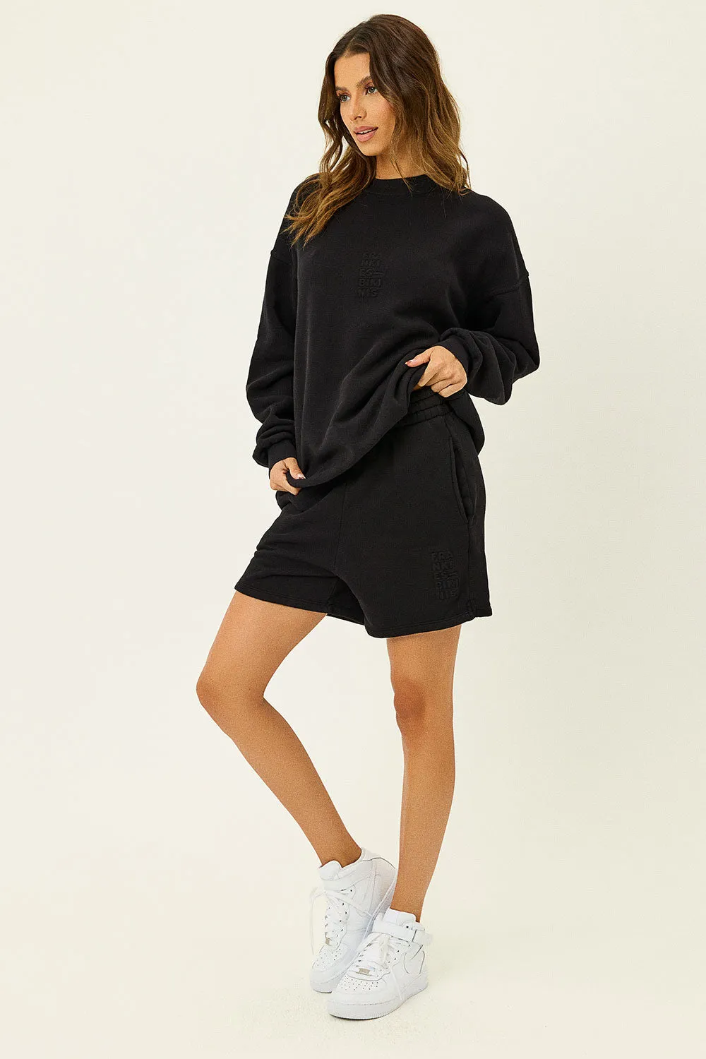 Bennie Oversized Crewneck Sweatshirt - Black