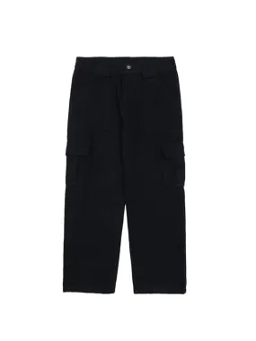 Black Loose Straight Cargo Pants