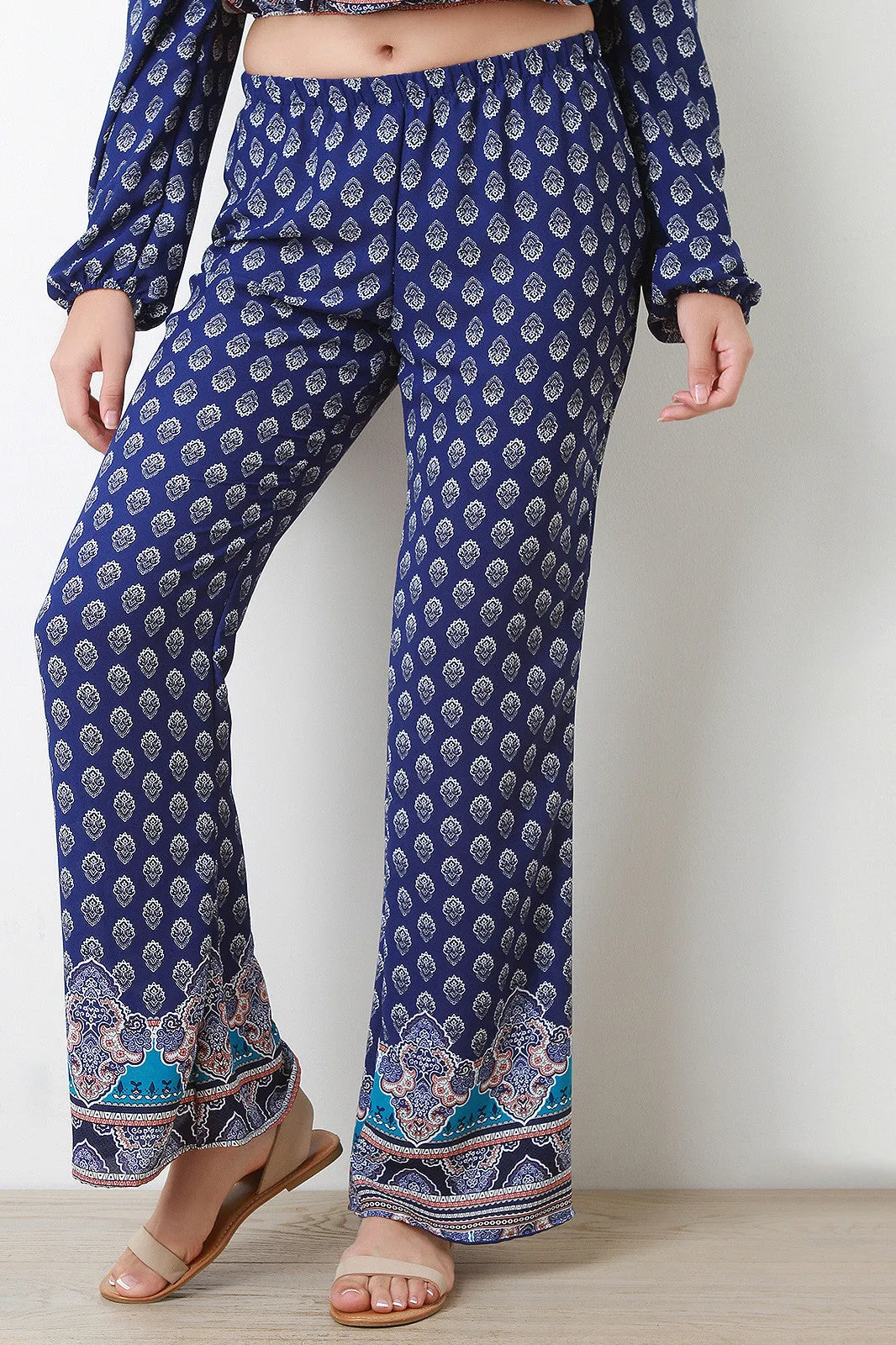 Bohemian Print Flare Pants