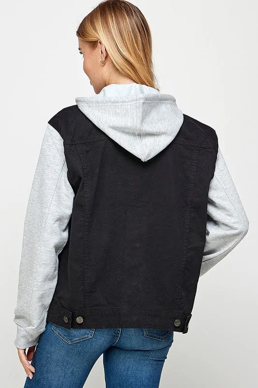 Bonfire Feels Denim Jacket with Fleece Hoodie