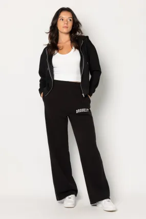 Brooklyn Embroidered Wide Leg Sweatpant