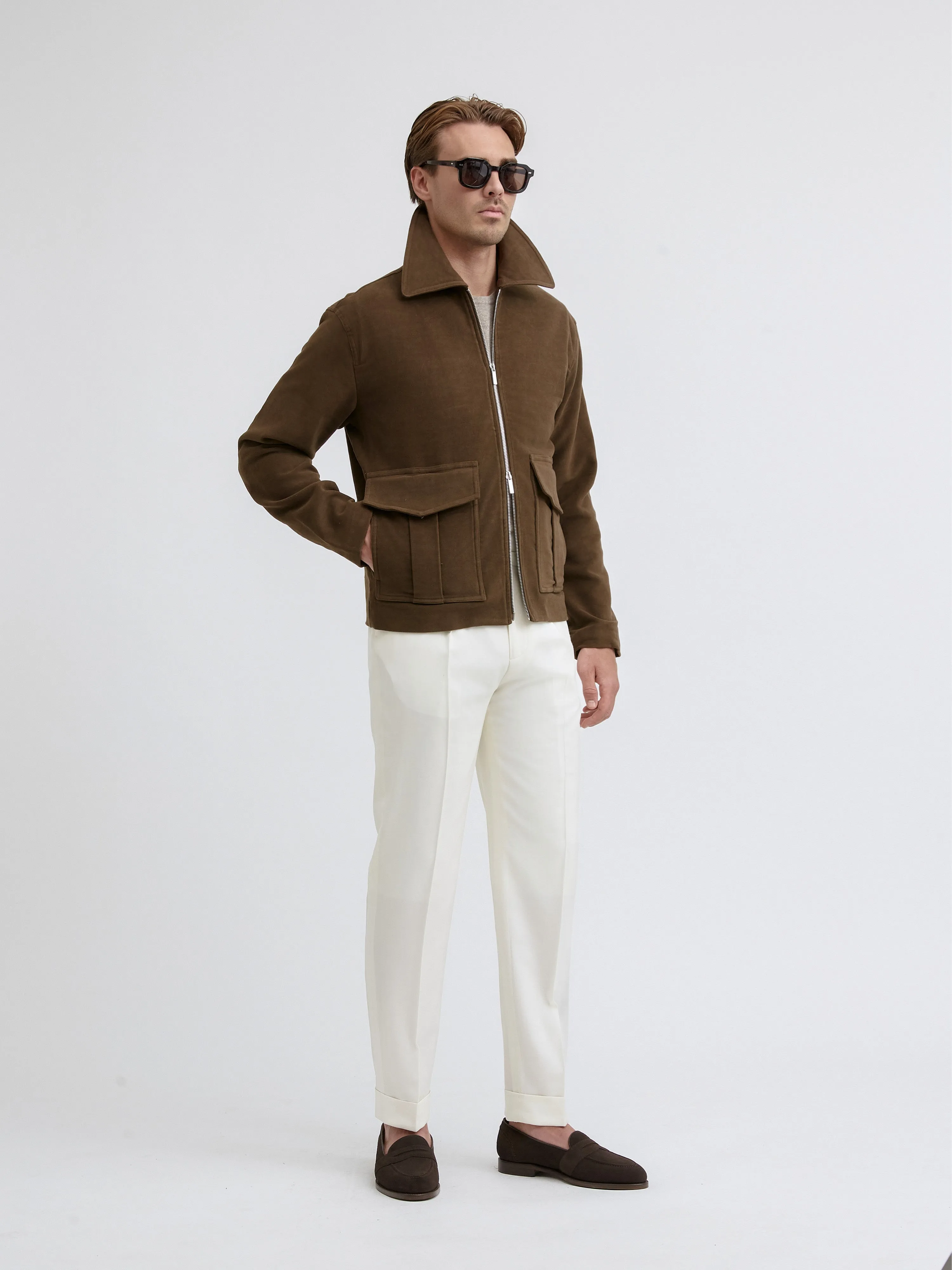 Brown Moleskin Flight Jacket