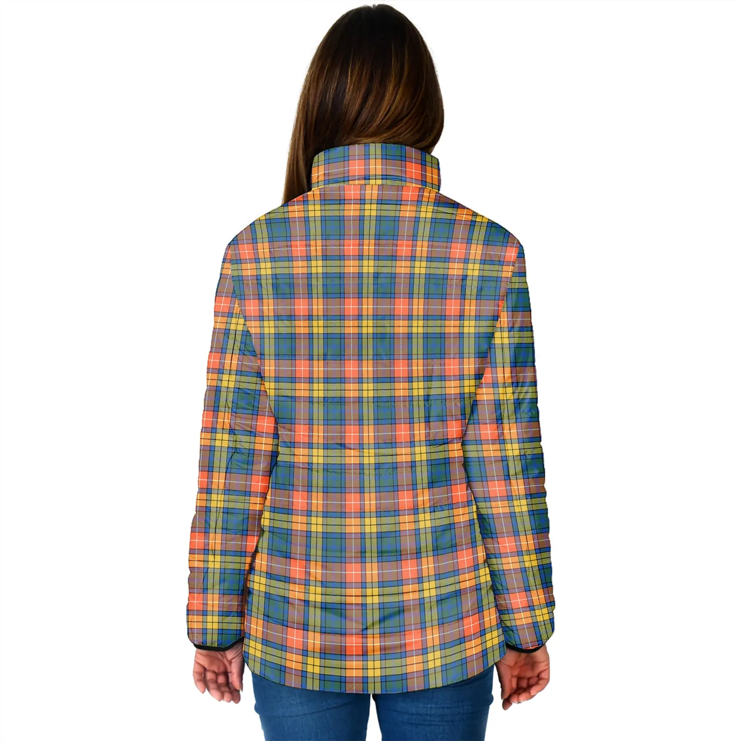 Buchanan Ancient Tartan Padded Jacket with Family Crest