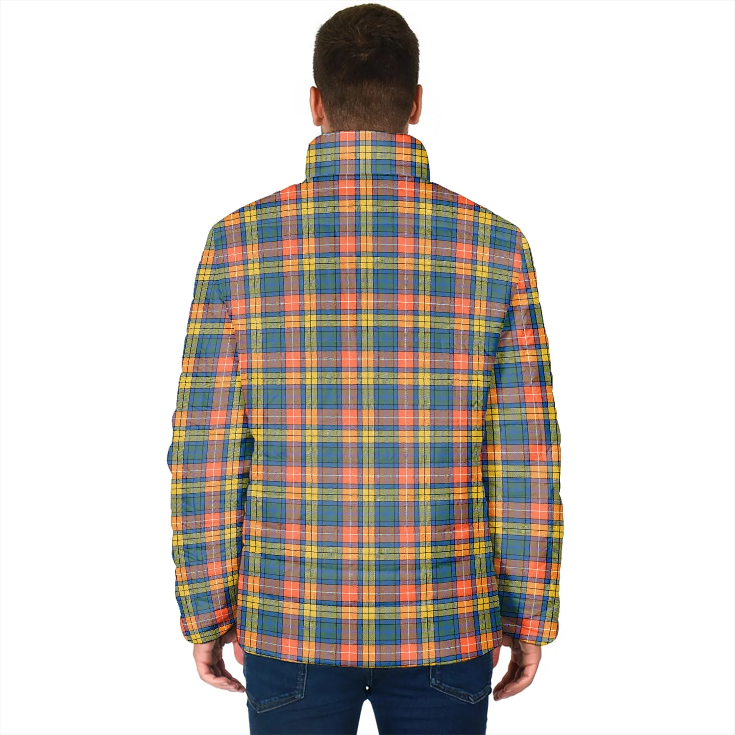 Buchanan Ancient Tartan Padded Jacket with Family Crest