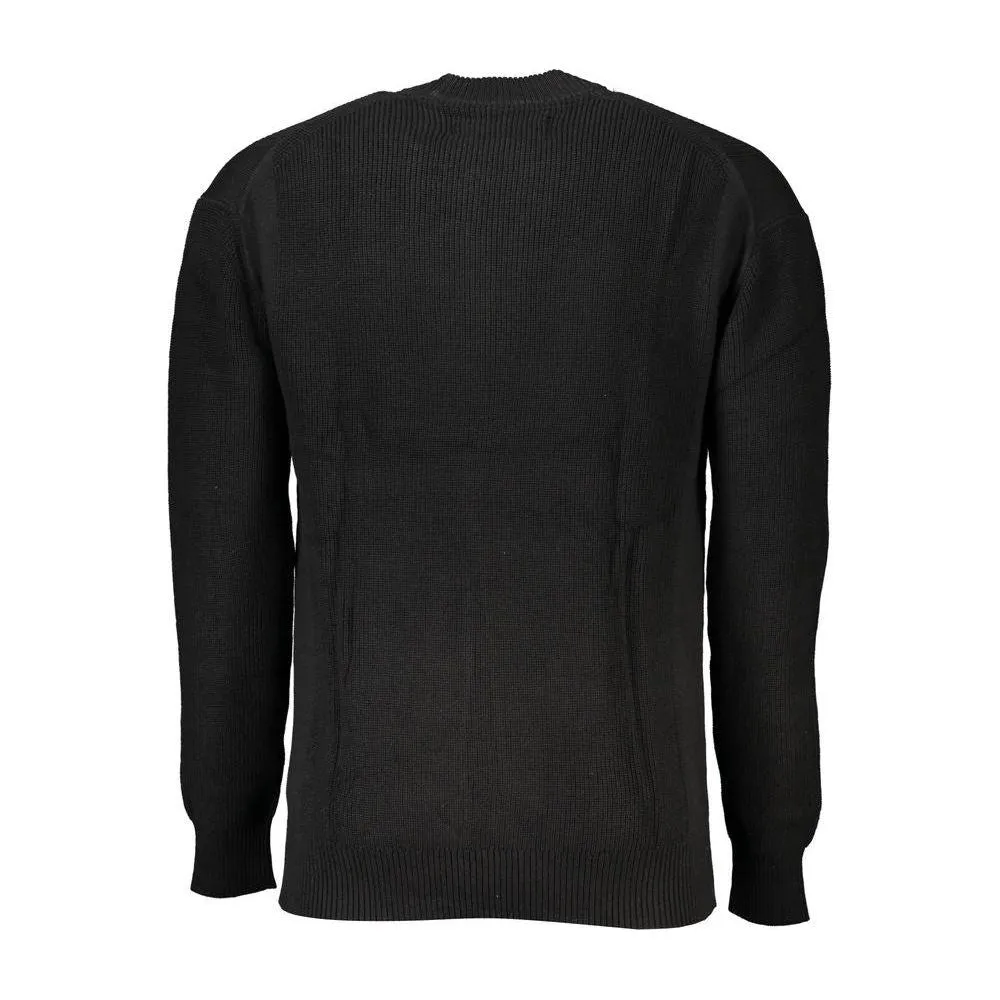 Calvin Klein Sleek Cotton Crew Neck Sweater with Contrast Details