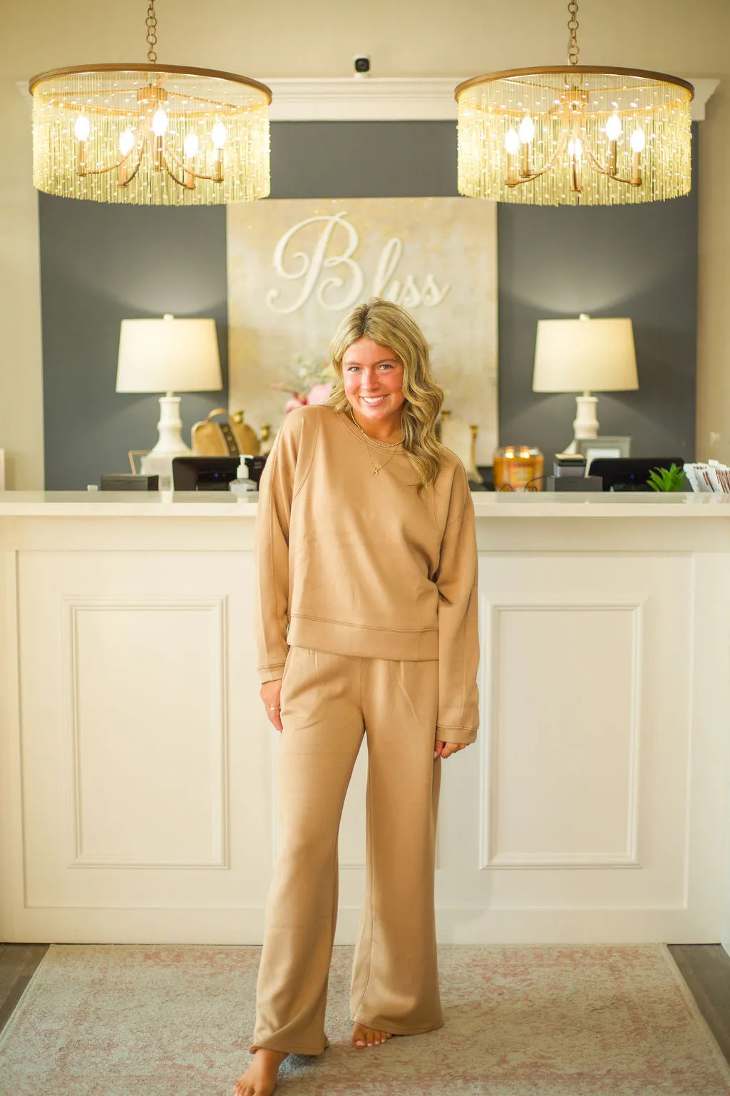 Caramel Cloud Fleece Flare Pant