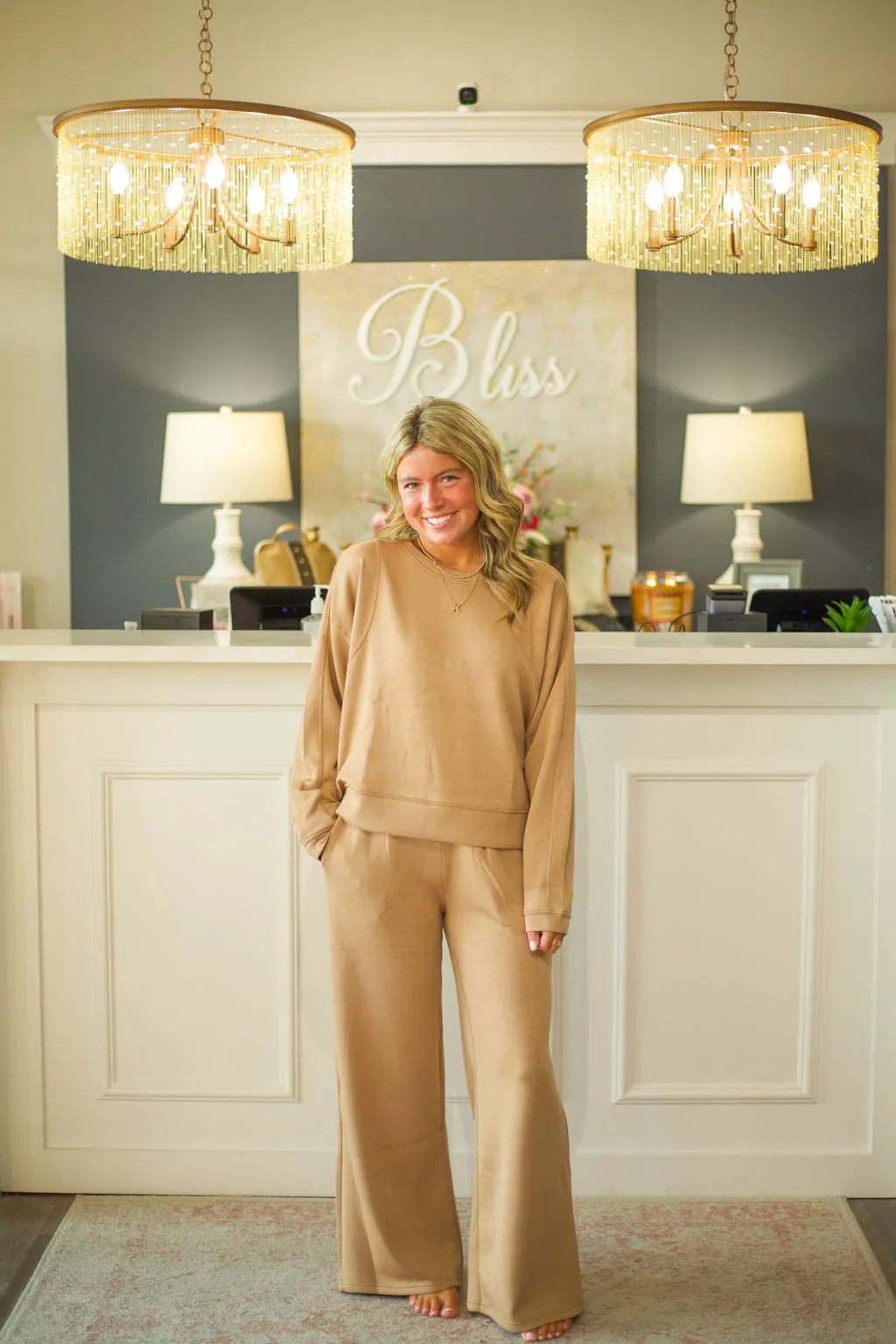 Caramel Cloud Fleece Flare Pant