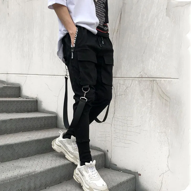 Cargo Pants for Men Techwear Hip Hop Harem Pants